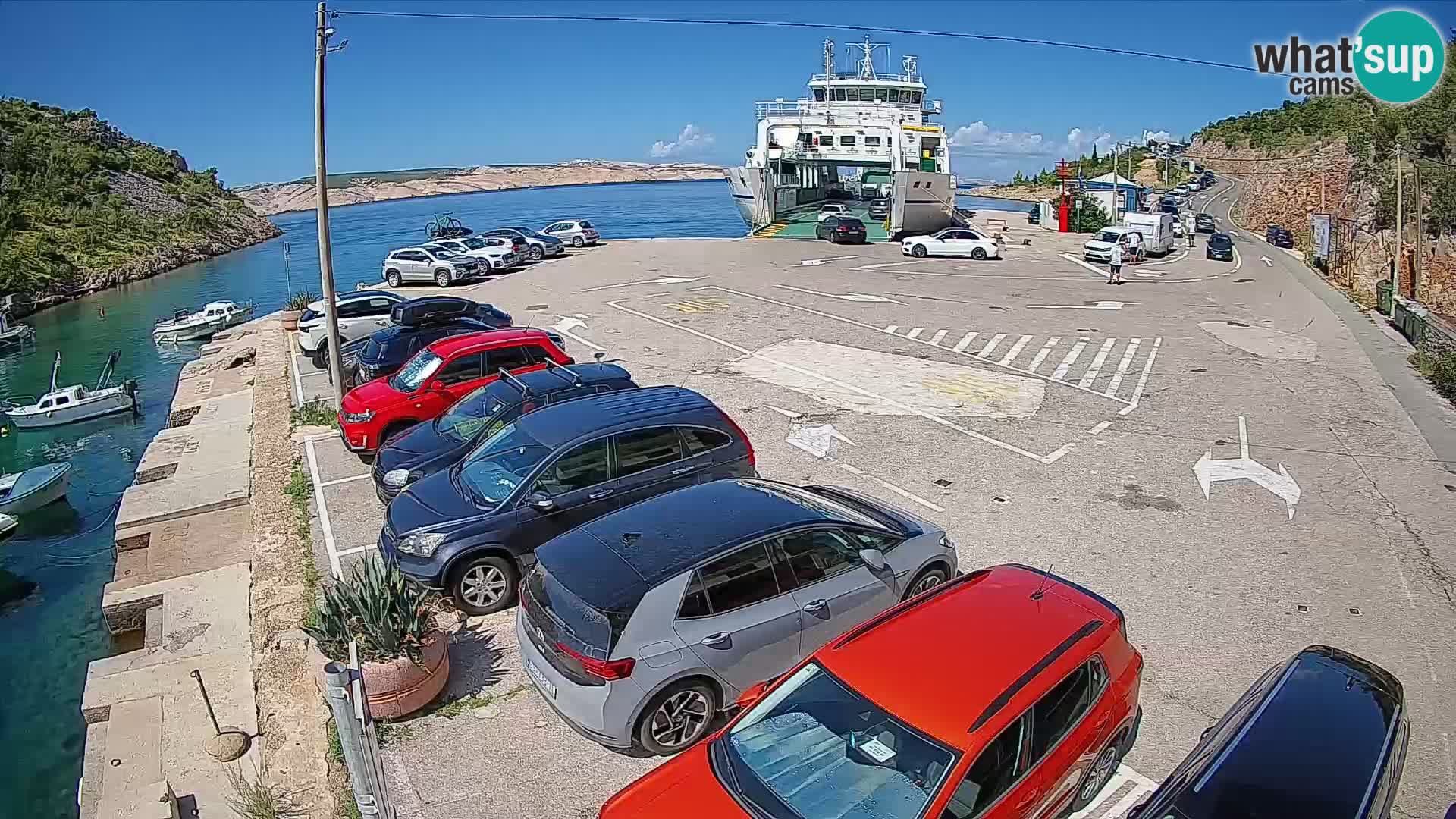 Webcam Fährhafen Prizna – zur Insel Pag