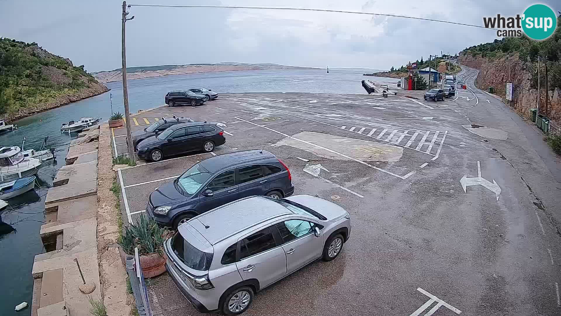 Webcam Prizna ferry port to Pag island