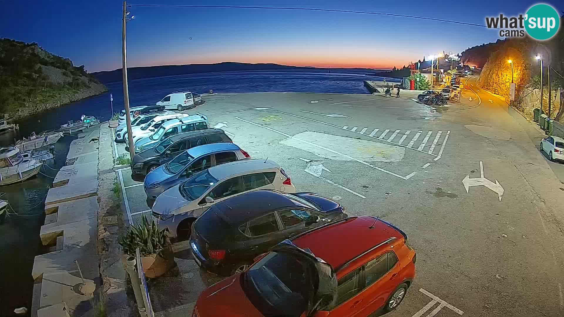 Webcam port de ferry de Prizna – vers l’île de Pag