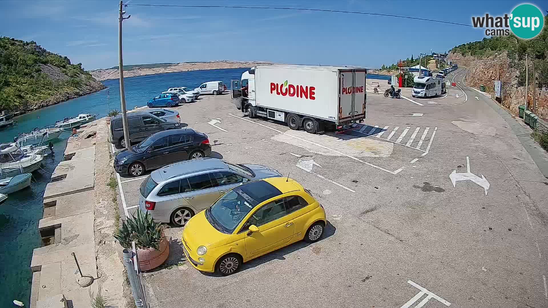 Webcam port de ferry de Prizna – vers l’île de Pag