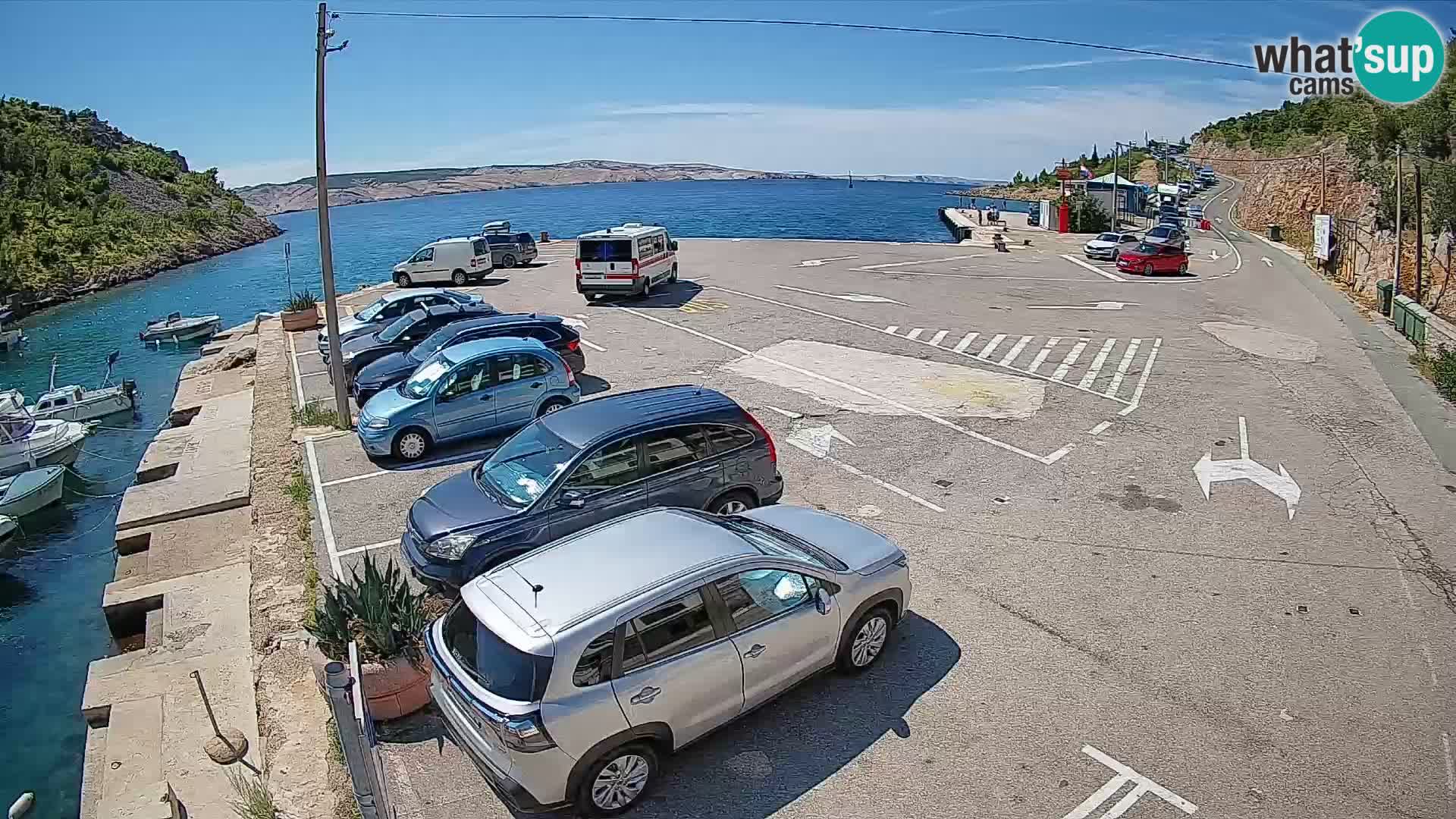 Webcam Fährhafen Prizna – zur Insel Pag