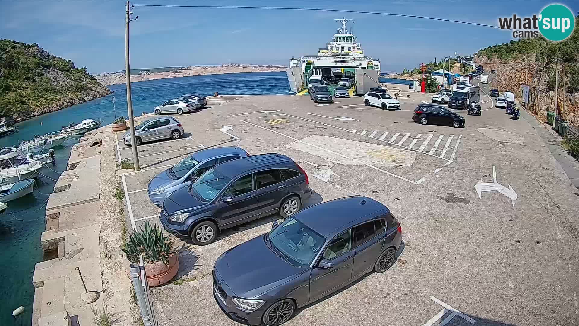 Webcam port de ferry de Prizna – vers l’île de Pag