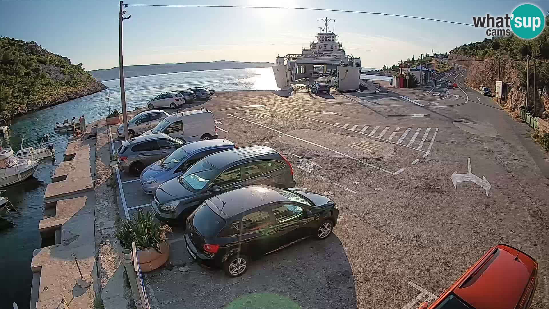 Webcam Fährhafen Prizna – zur Insel Pag
