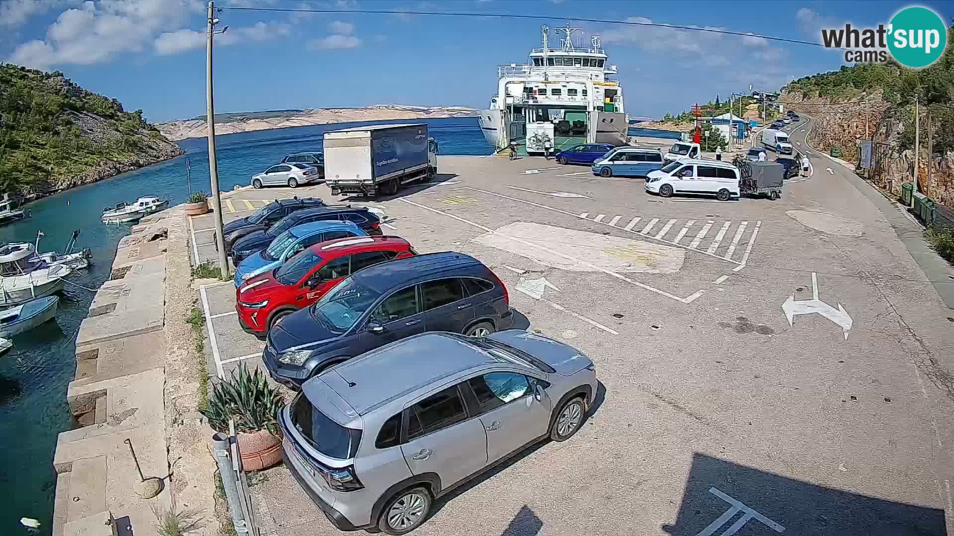 Webcam port de ferry de Prizna – vers l’île de Pag