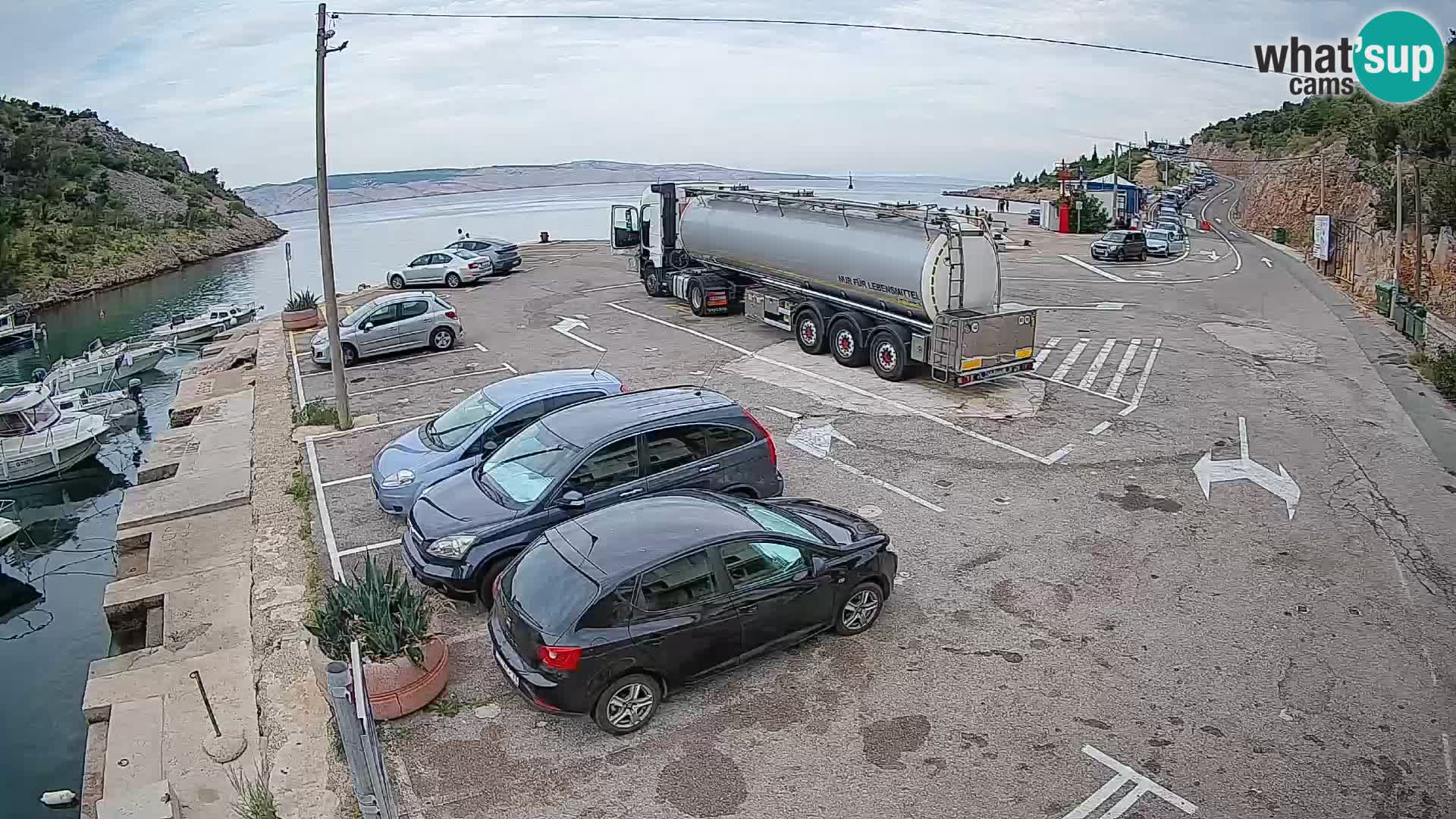 Webcam port de ferry de Prizna – vers l’île de Pag