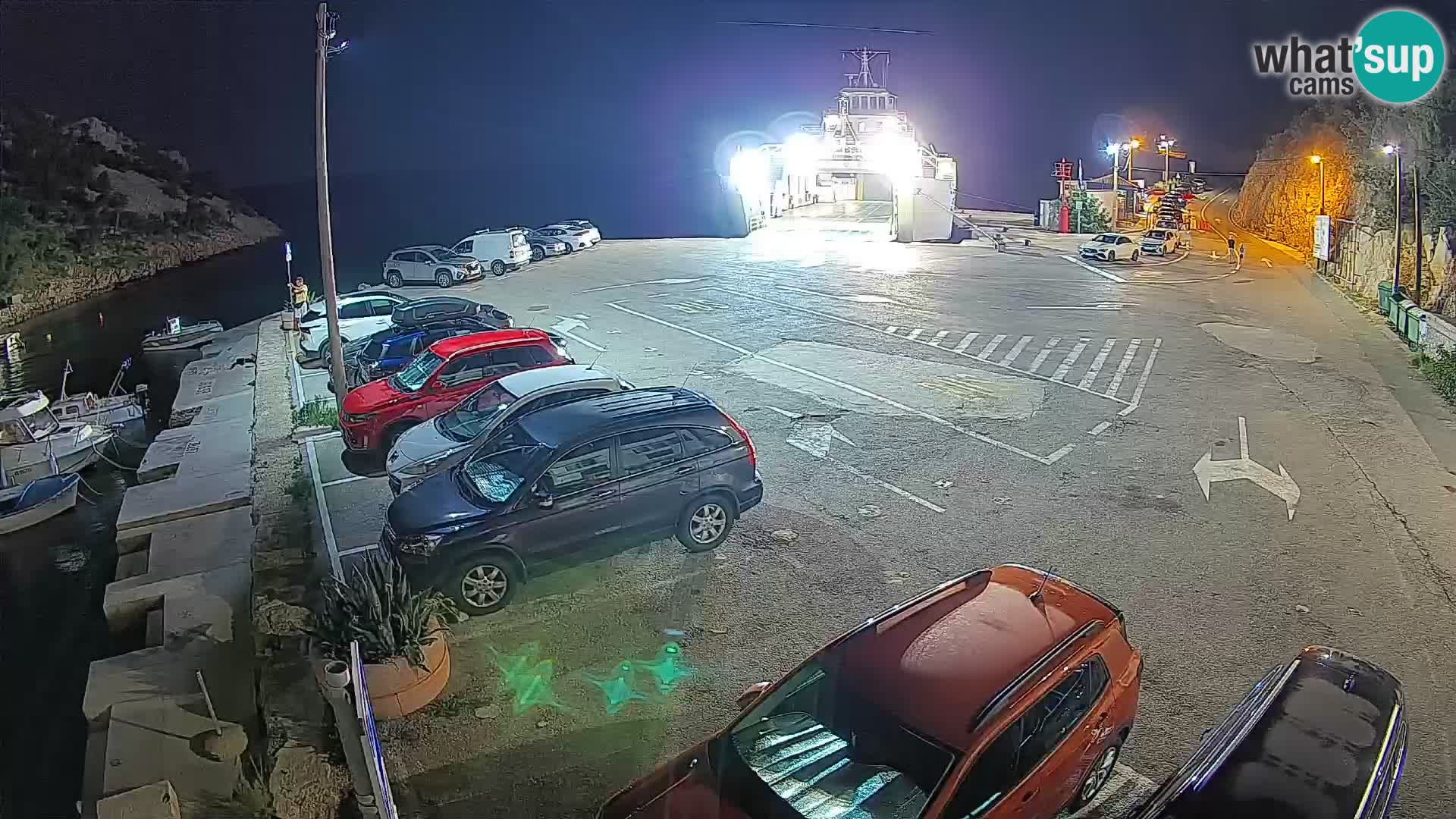 Webcam port de ferry de Prizna – vers l’île de Pag