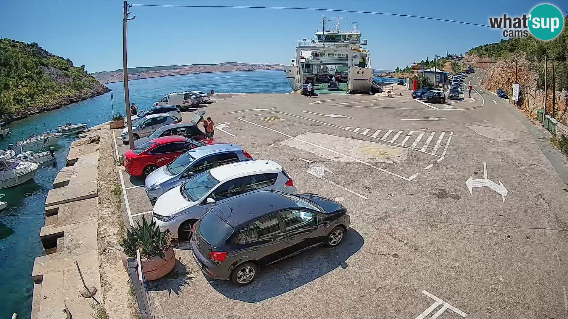 Webcam port de ferry de Prizna – vers l’île de Pag