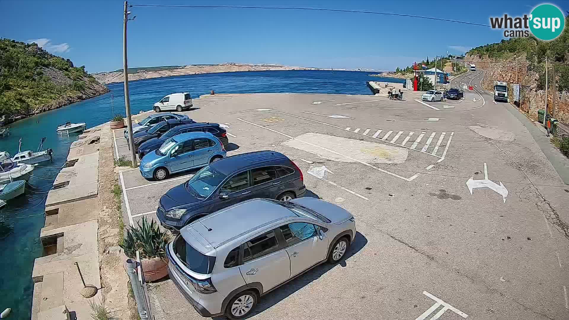Webcam Prizna ferry port to Pag island