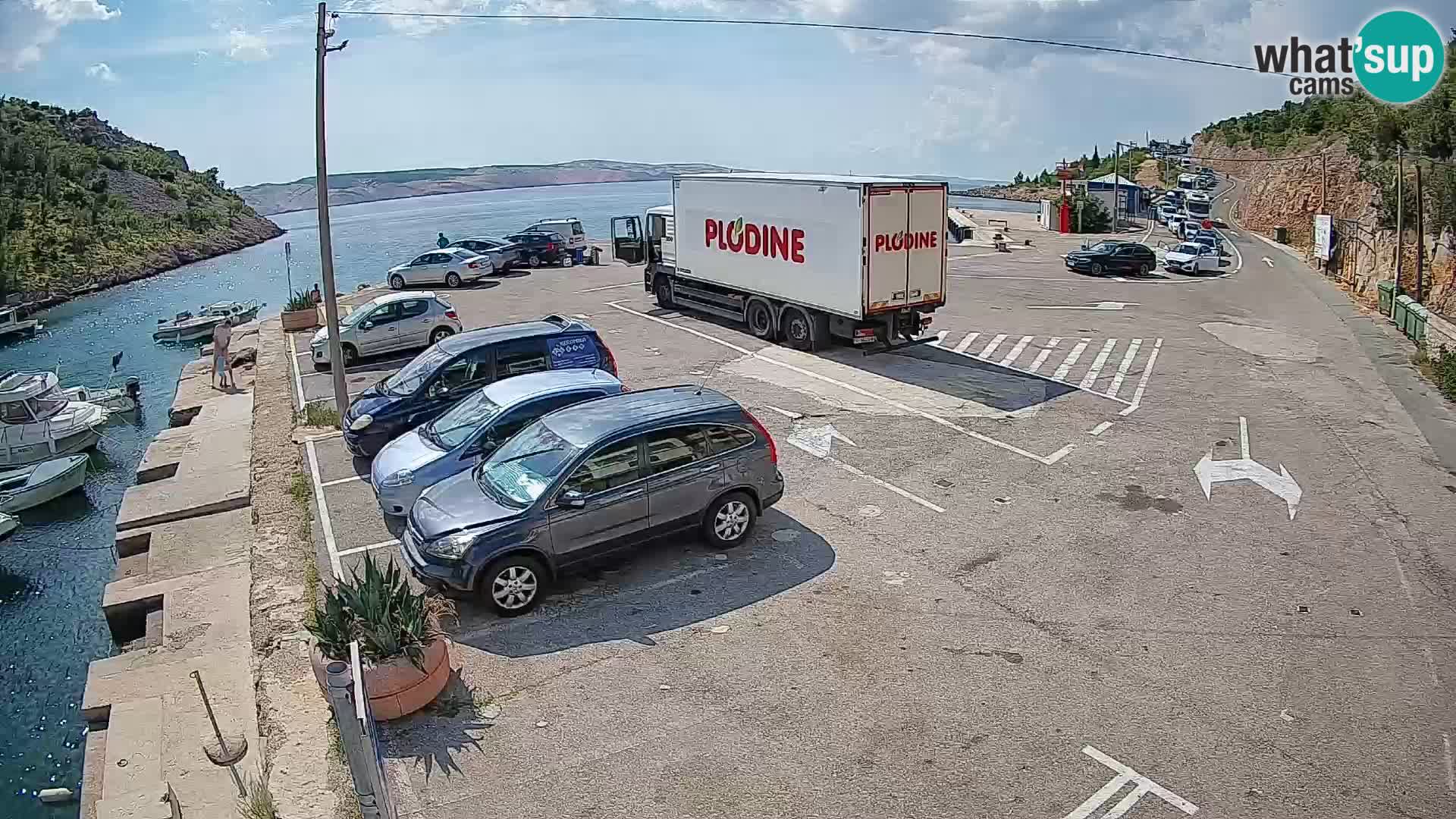 Webcam Prizna ferry port to Pag island