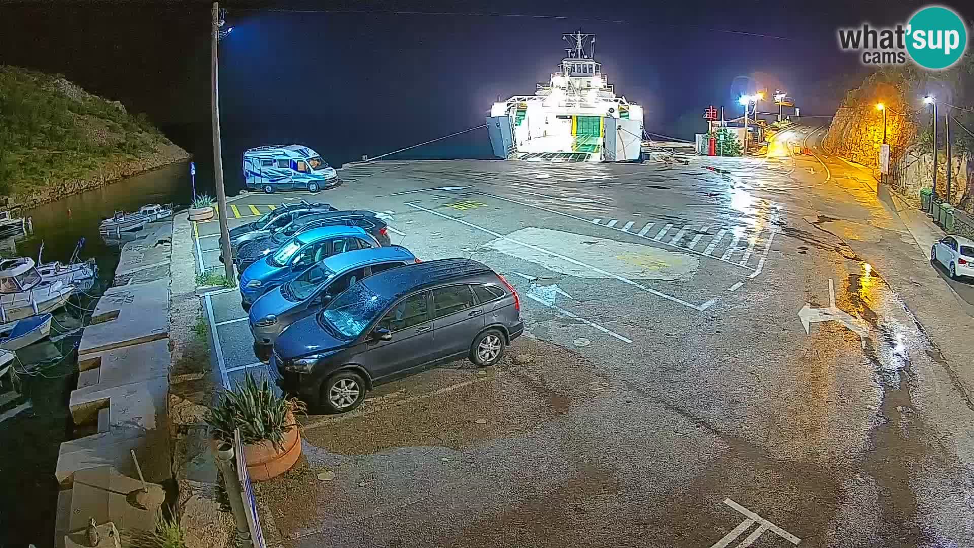 Webcam port de ferry de Prizna – vers l’île de Pag
