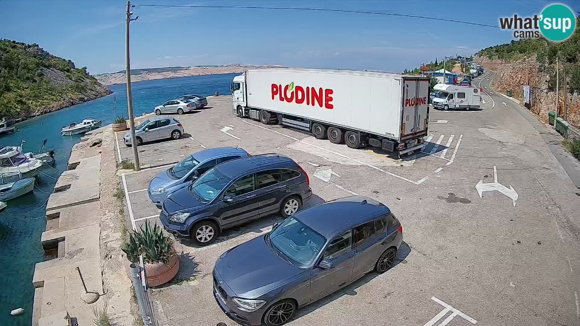 Webcam port de ferry de Prizna – vers l’île de Pag