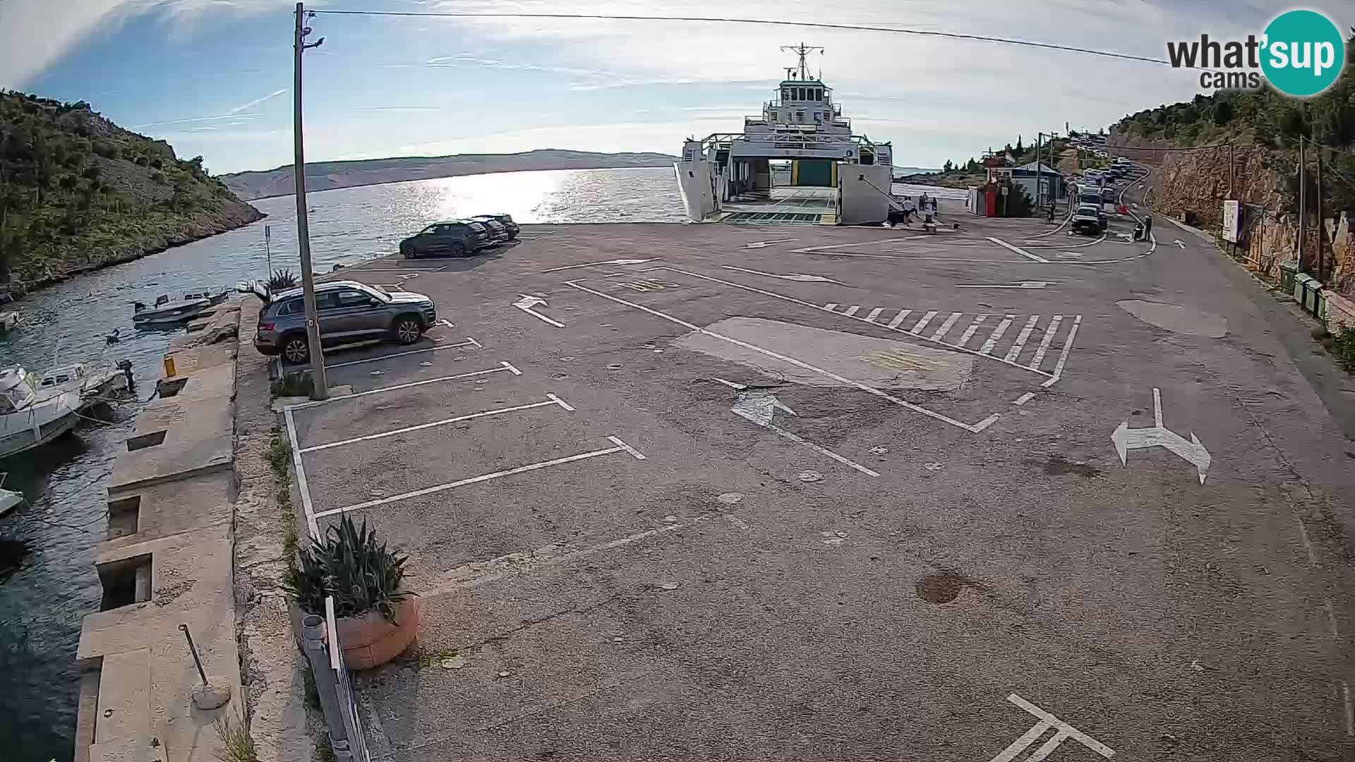 Webcam Prizna ferry port to Pag island