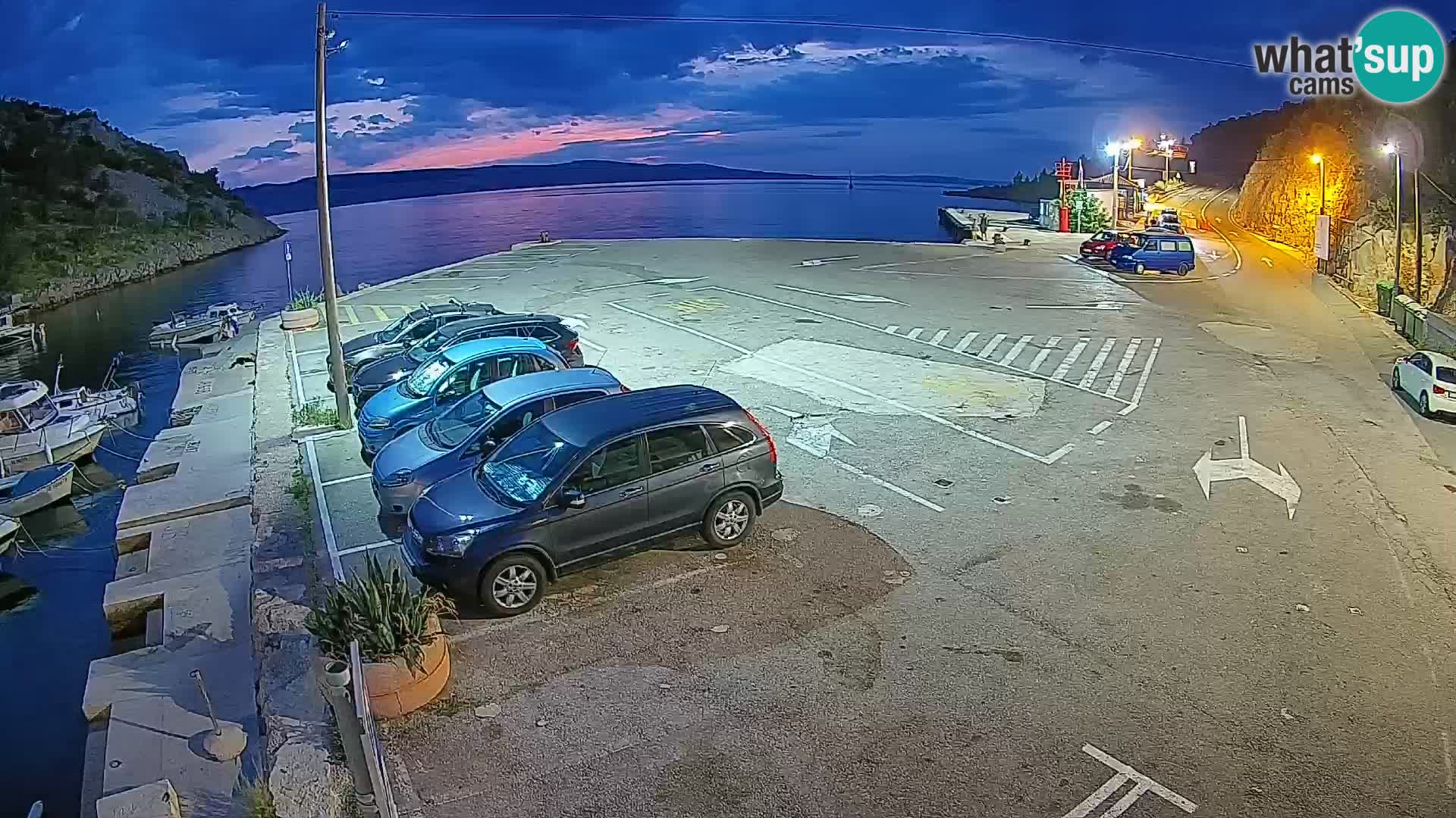 Webcam port de ferry de Prizna – vers l’île de Pag