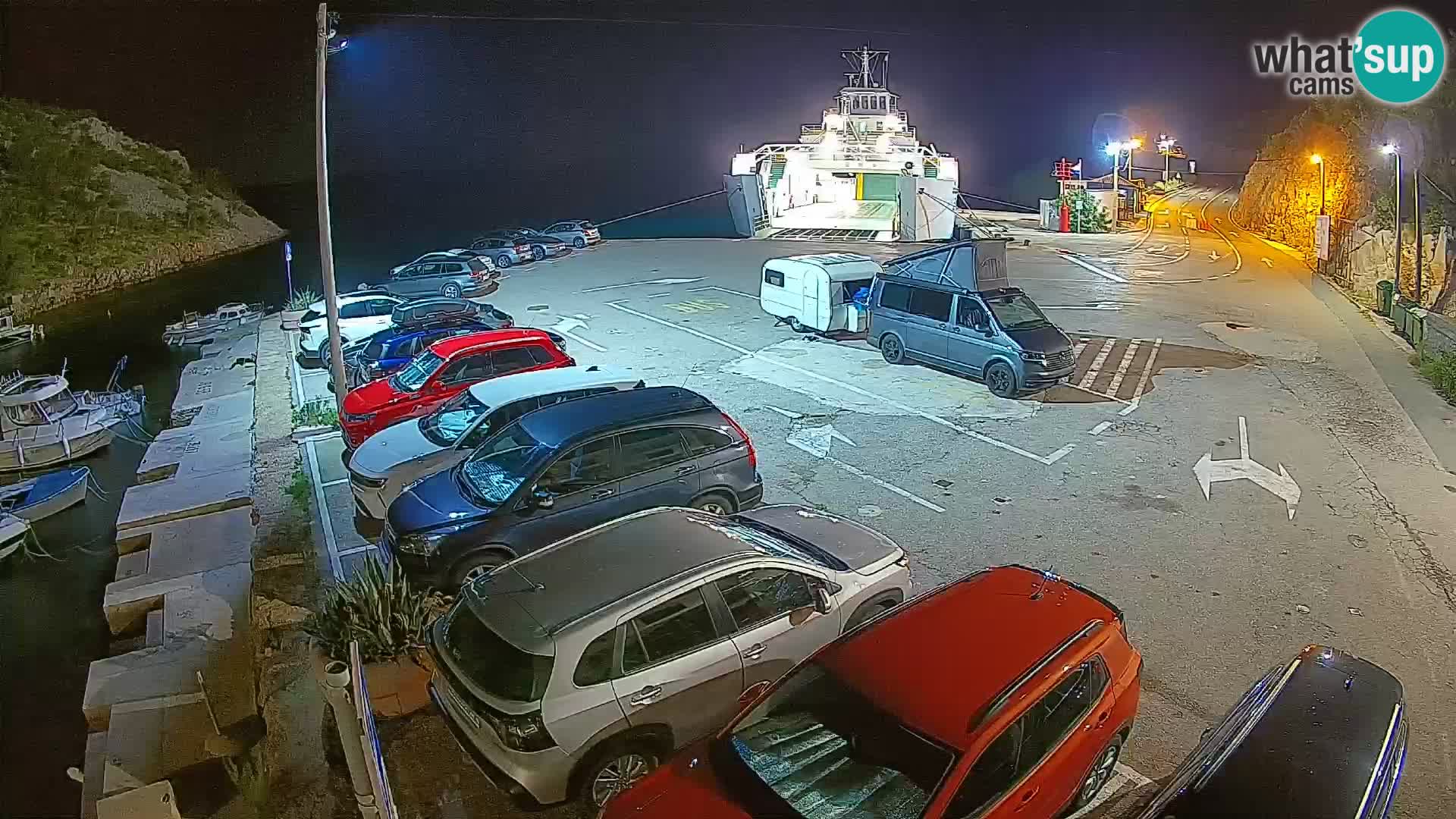 Webcam port de ferry de Prizna – vers l’île de Pag