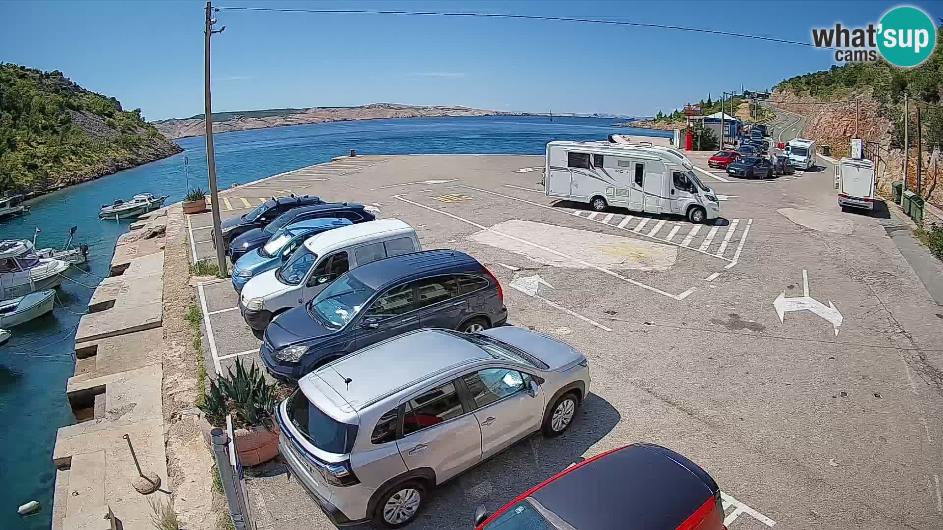 Webcam Prizna ferry port to Pag island