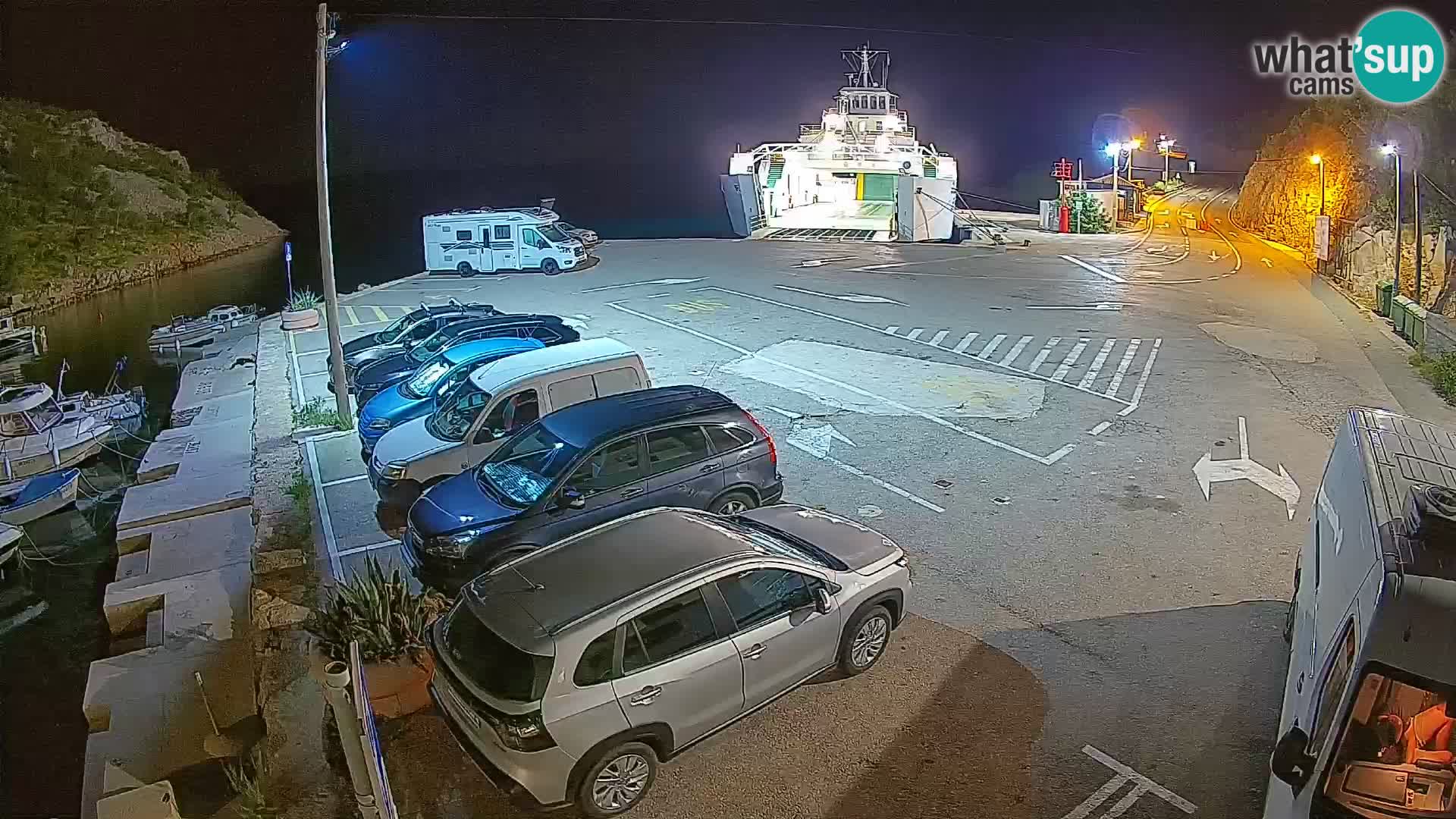Webcam Prizna ferry port to Pag island