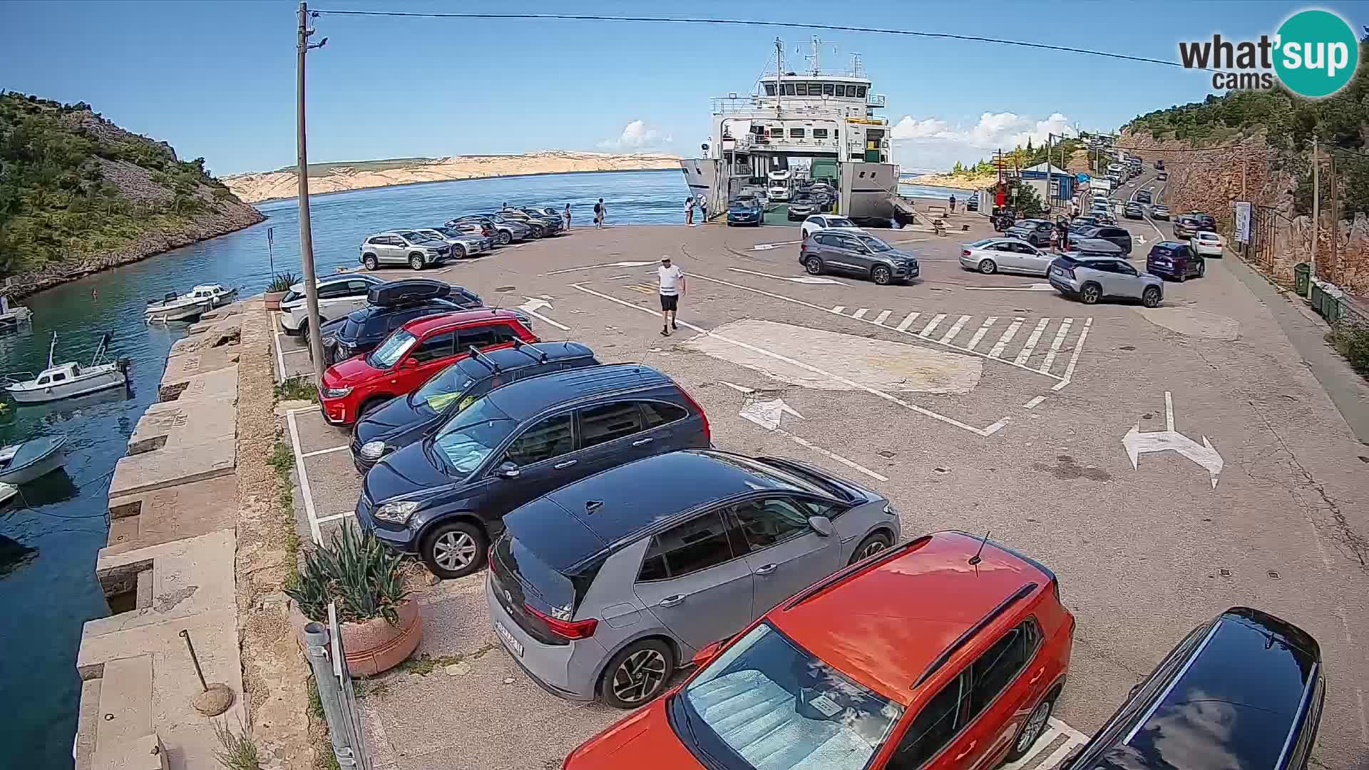 Webcam Prizna ferry port to Pag island