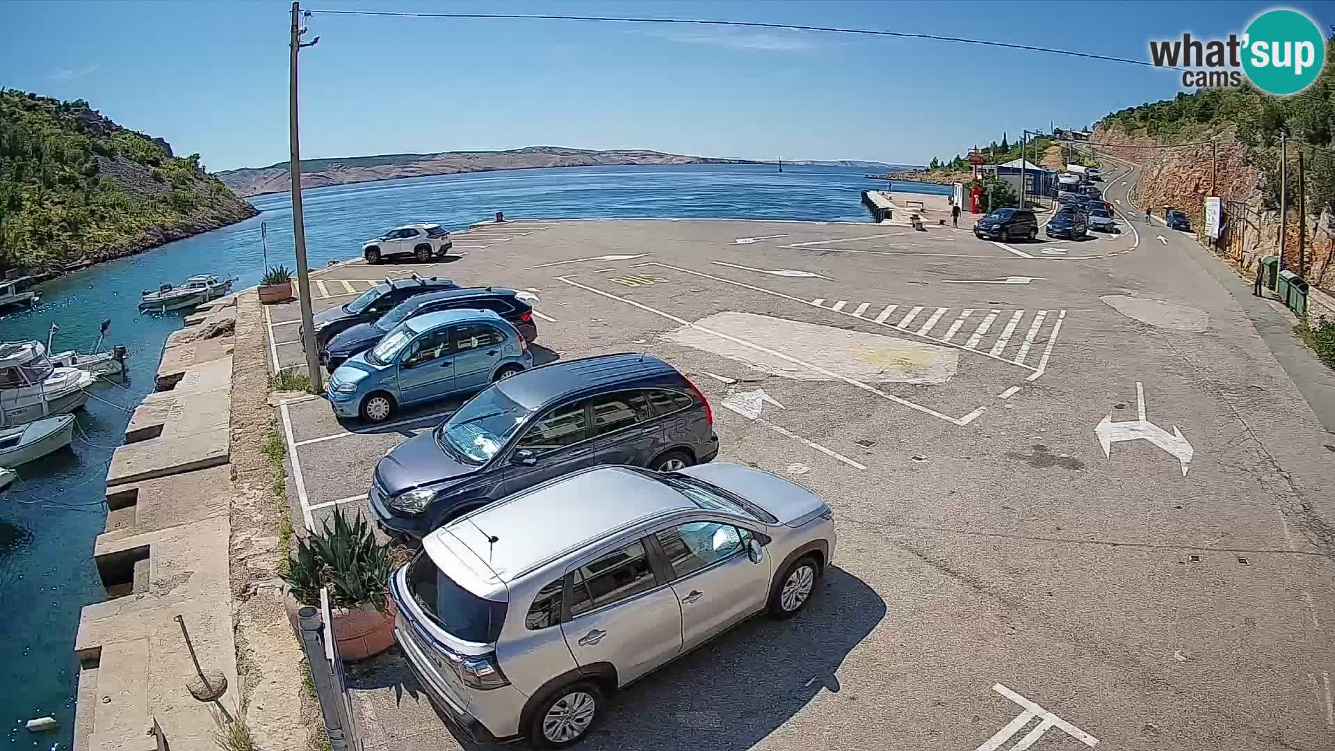 Webcam Fährhafen Prizna – zur Insel Pag