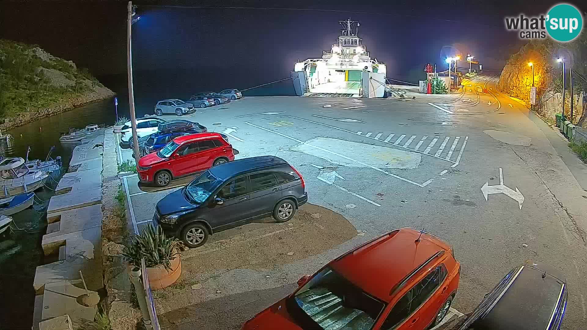 Webcam port de ferry de Prizna – vers l’île de Pag