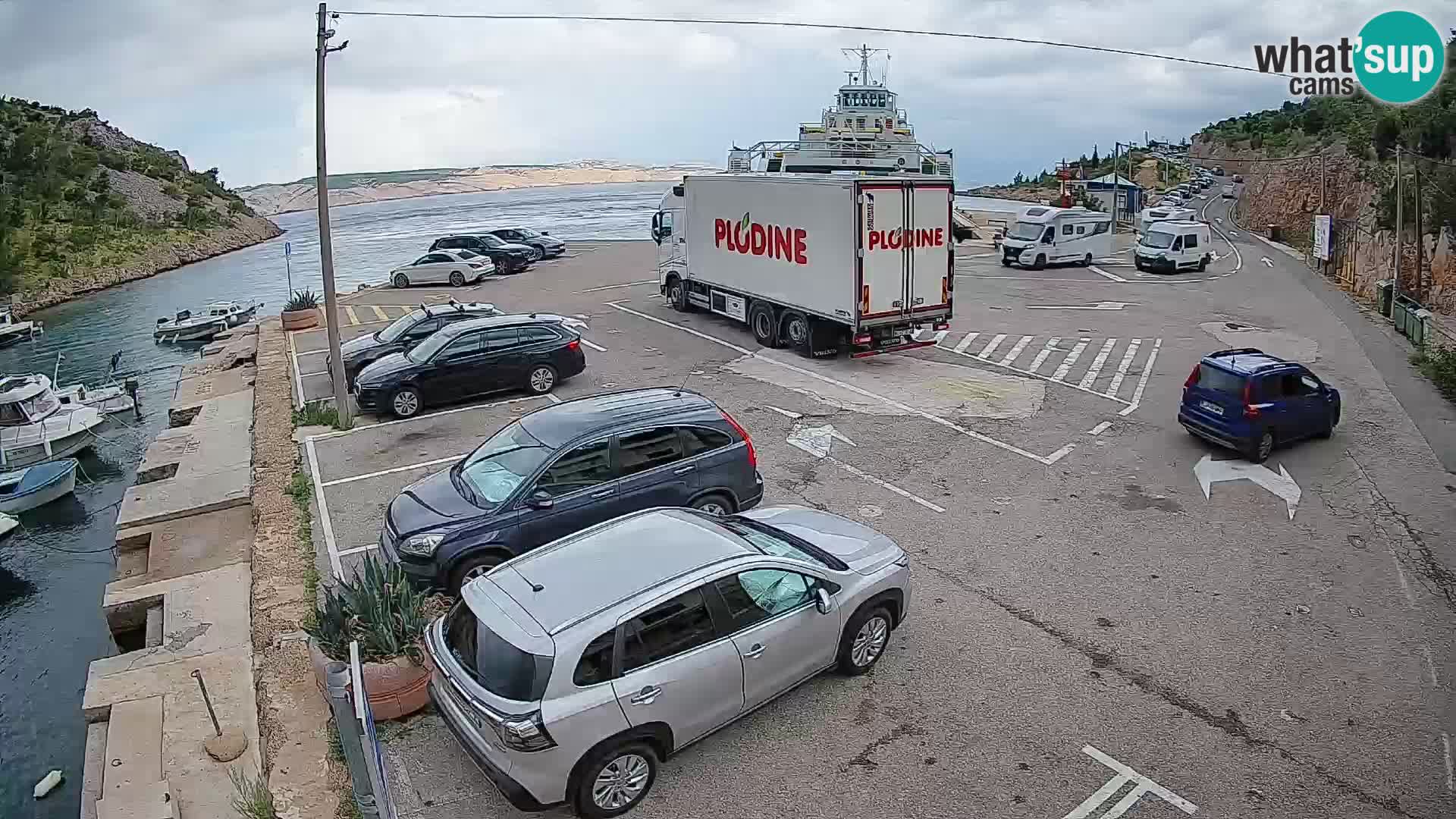 Webcam Prizna ferry port to Pag island