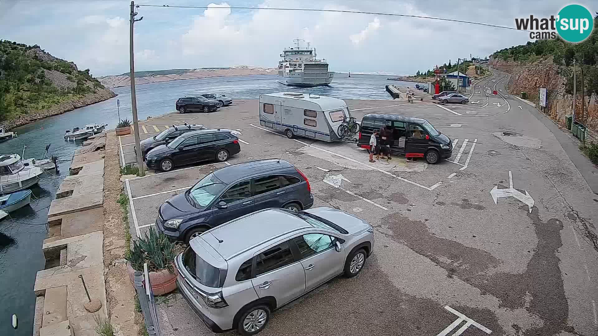 Webcam Prizna ferry port to Pag island