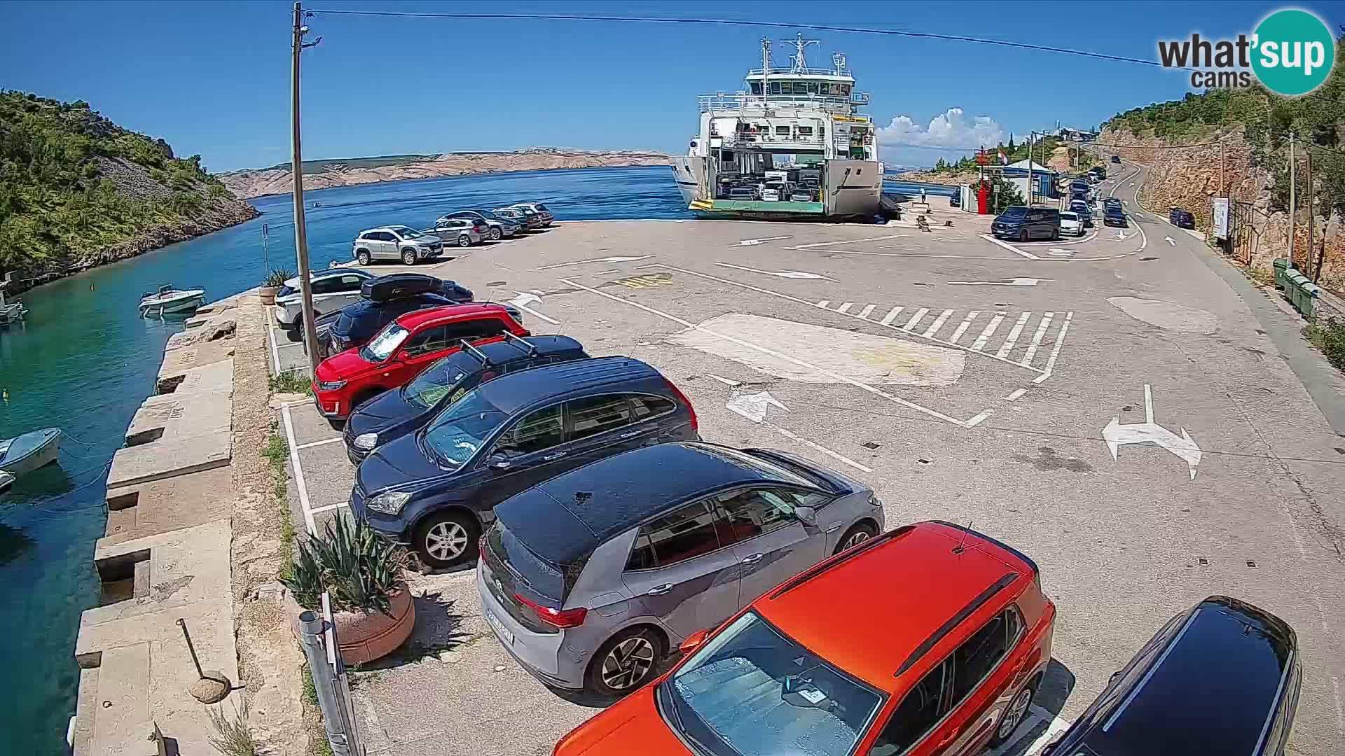 Webcam port de ferry de Prizna – vers l’île de Pag