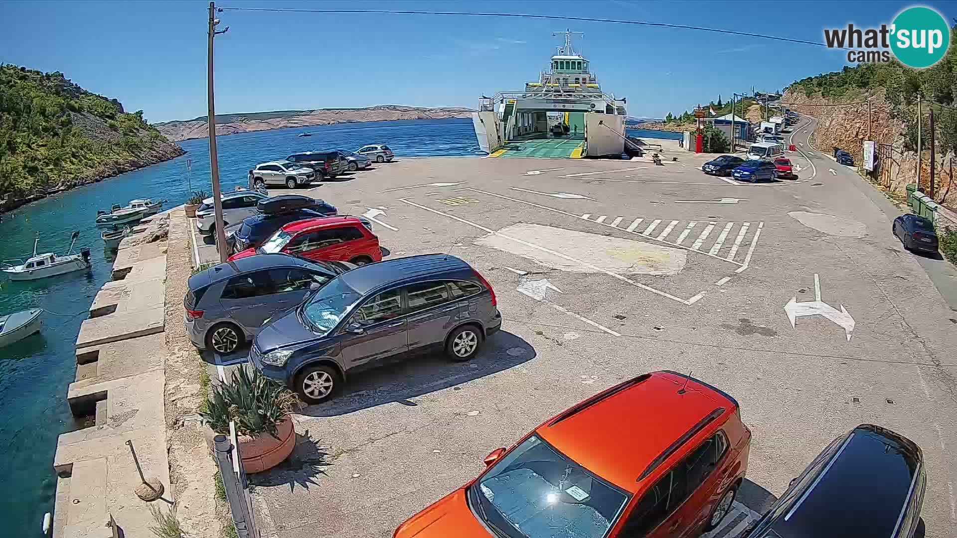 Webcam port de ferry de Prizna – vers l’île de Pag
