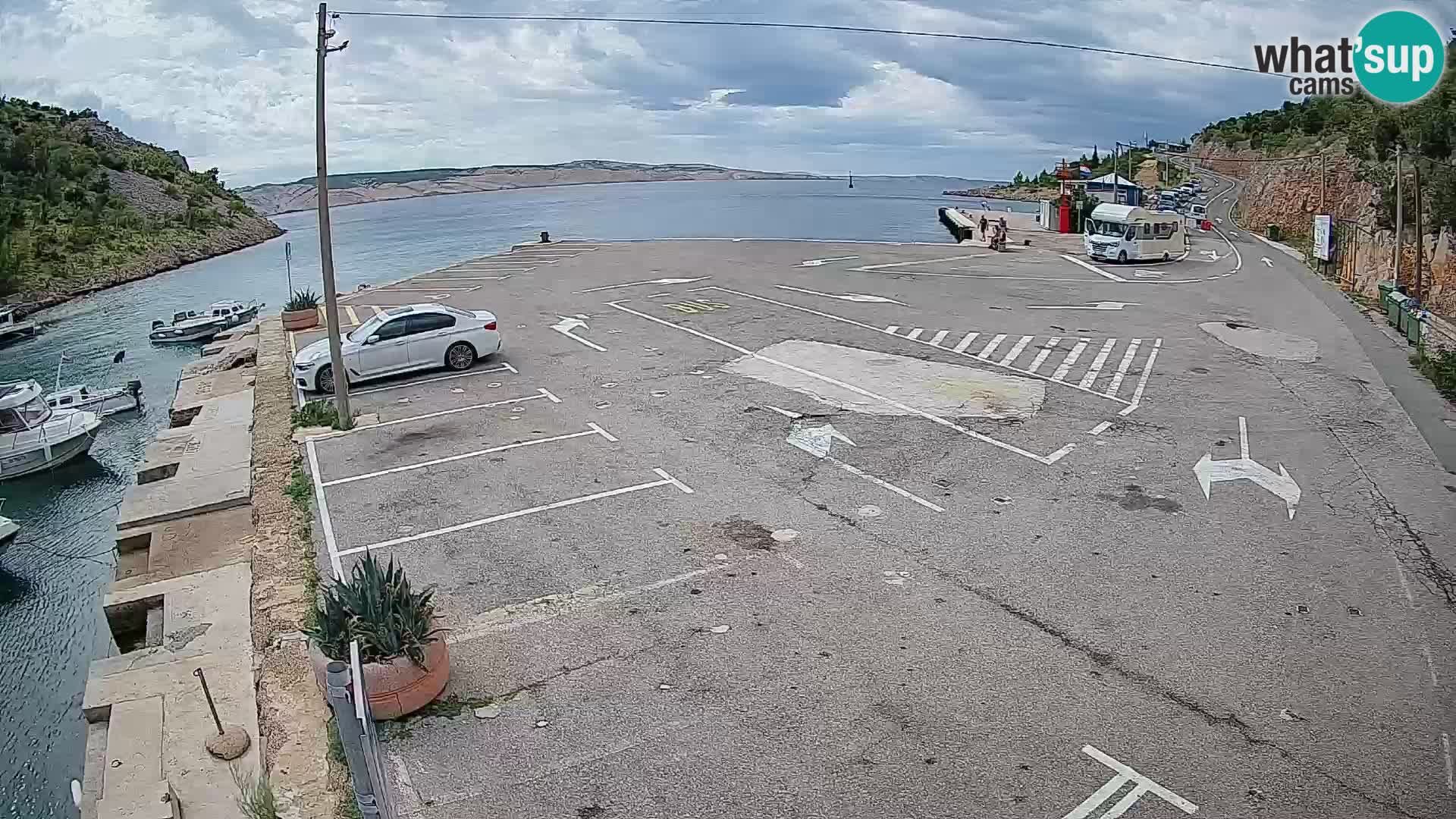 Webcam Prizna ferry port to Pag island