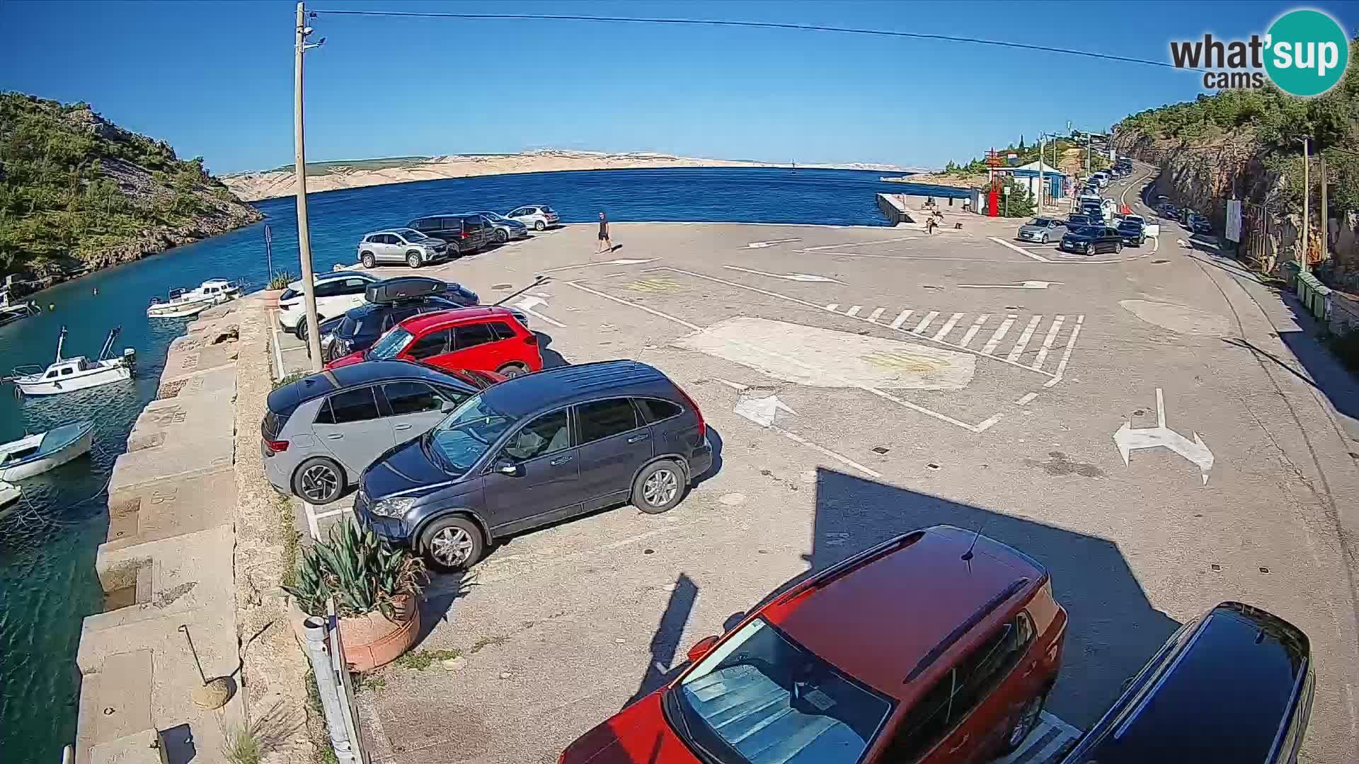 Webcam Prizna ferry port to Pag island