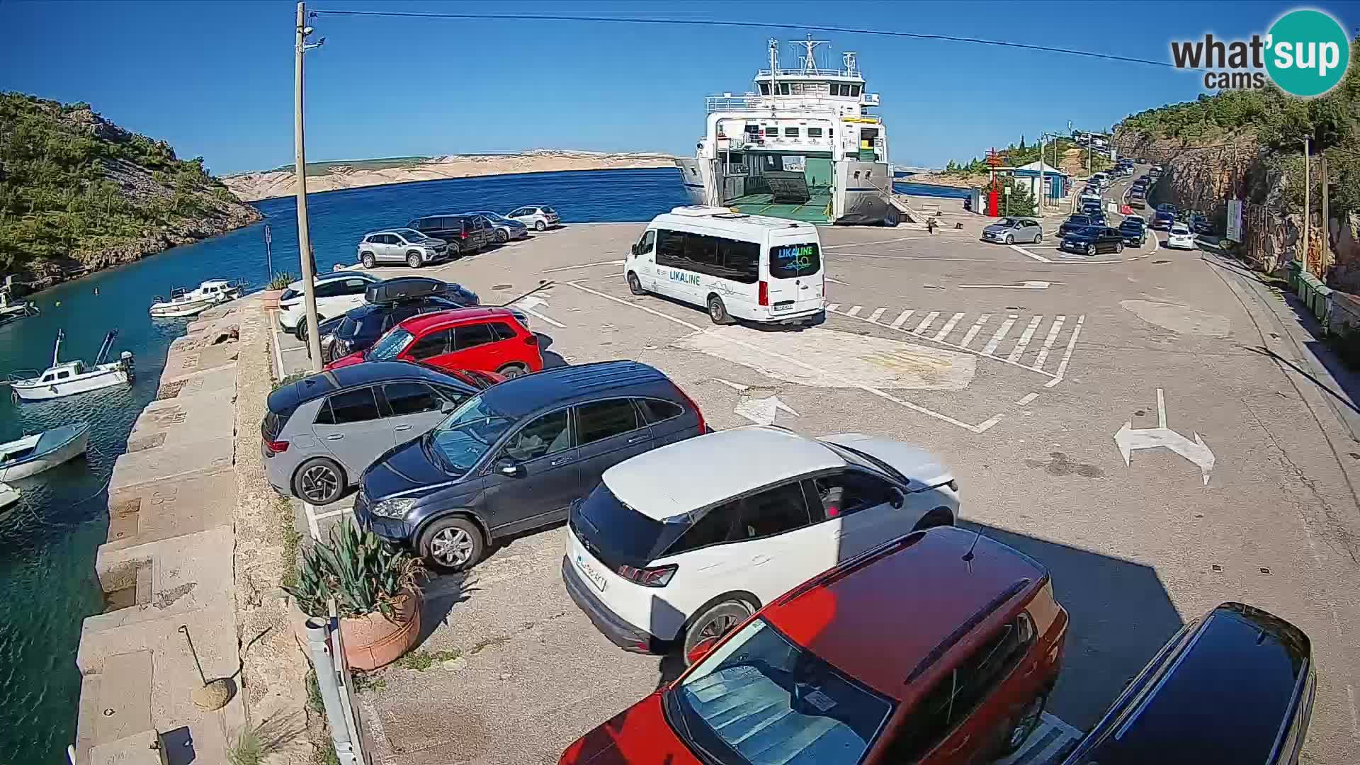 Webcam port de ferry de Prizna – vers l’île de Pag