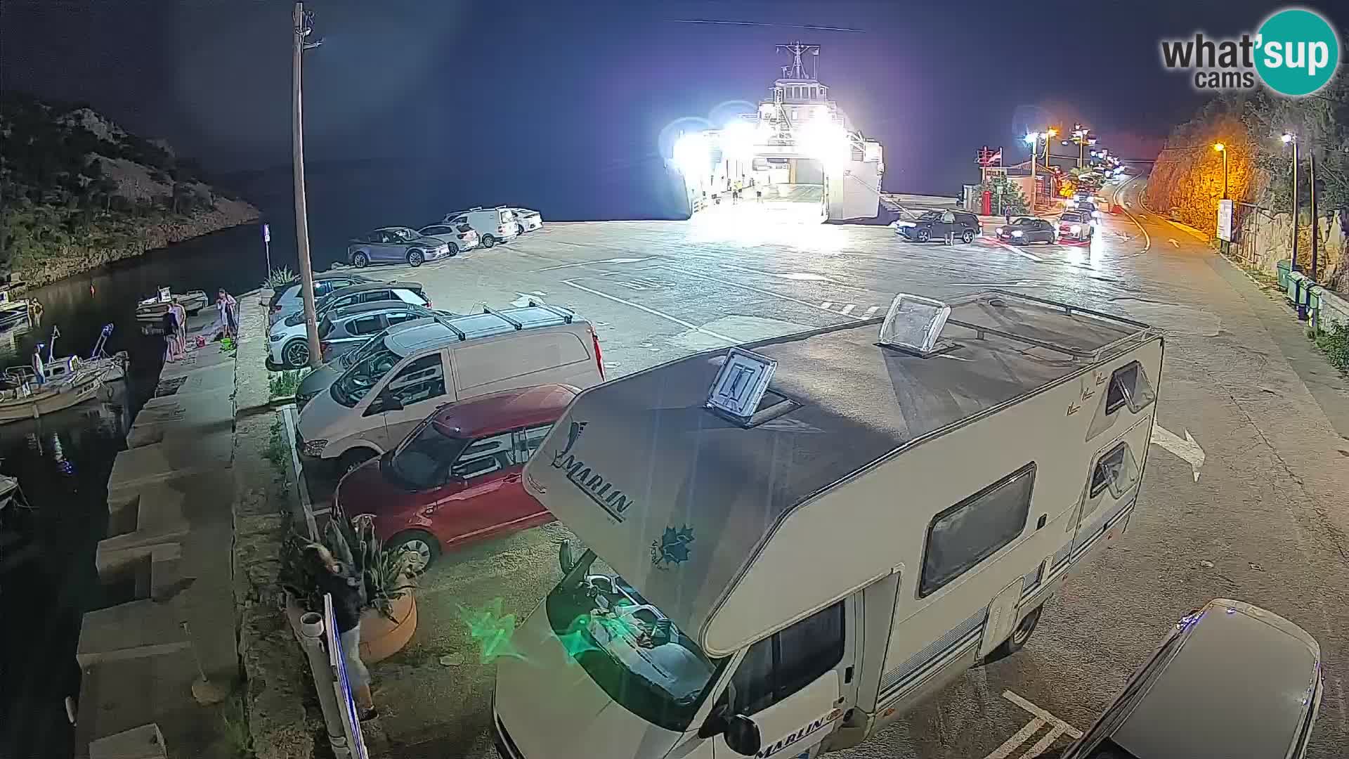 Webcam port de ferry de Prizna – vers l’île de Pag