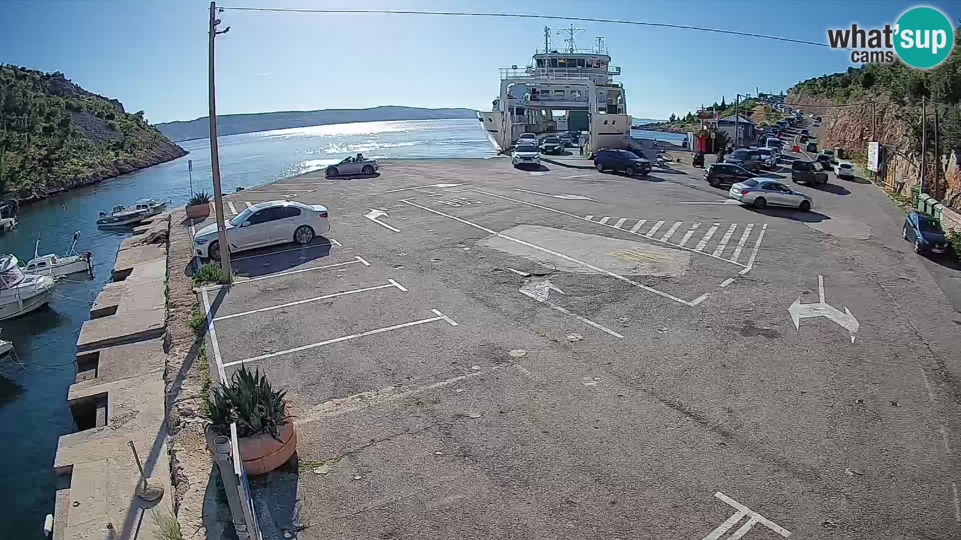 Webcam Fährhafen Prizna – zur Insel Pag