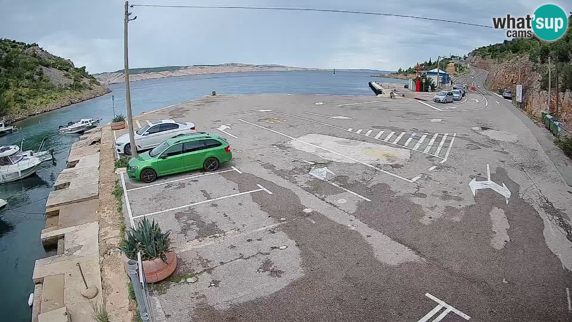 Webcam port de ferry de Prizna – vers l’île de Pag