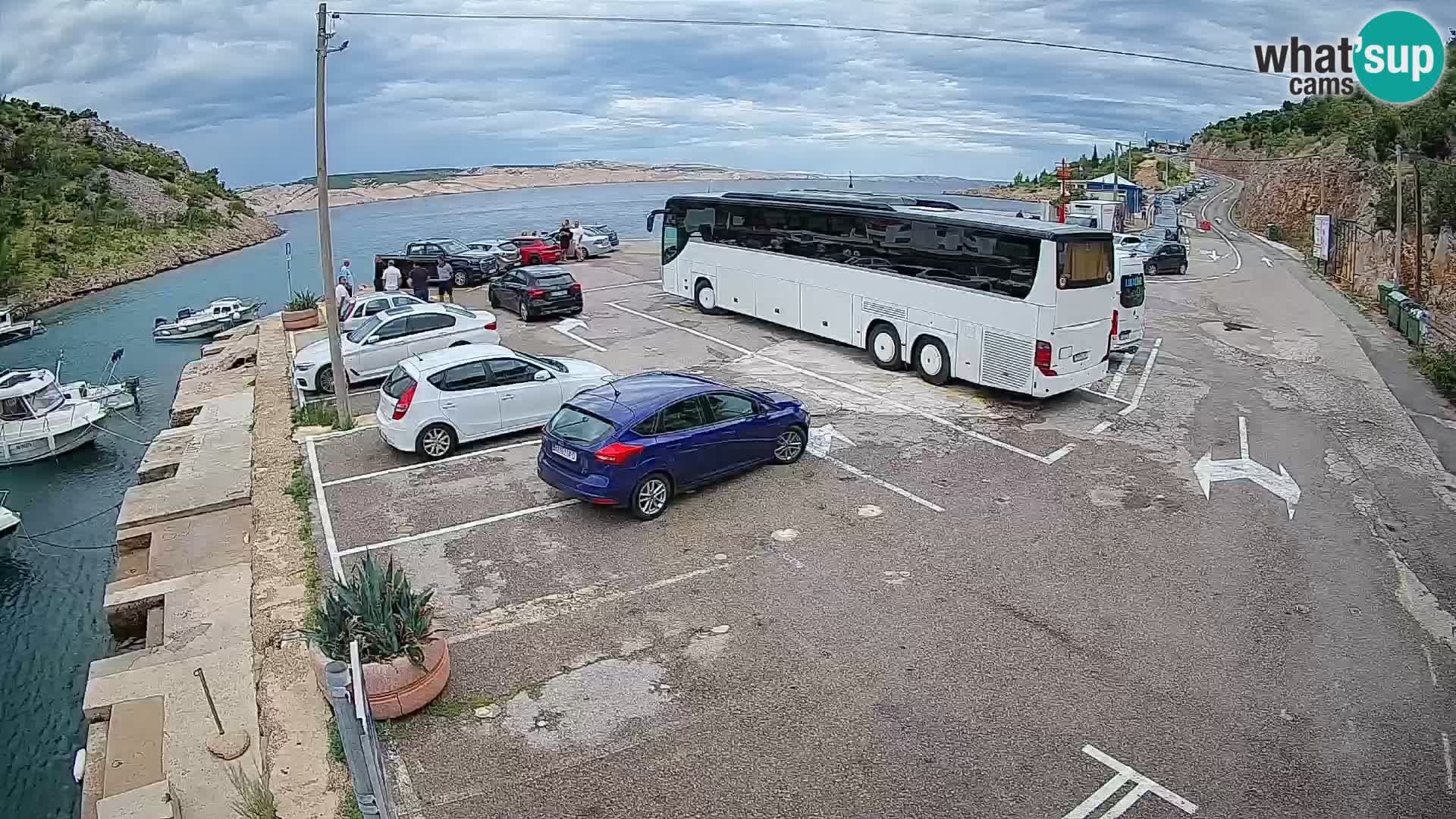Webcam port de ferry de Prizna – vers l’île de Pag