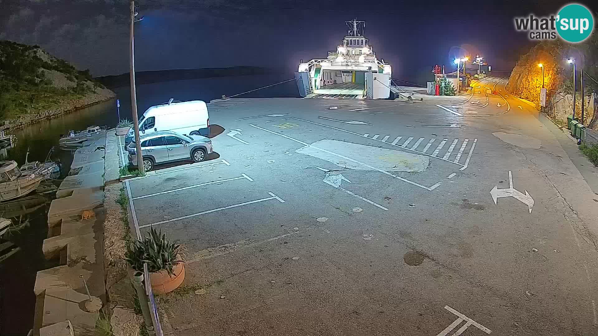 Webcam Prizna ferry port to Pag island