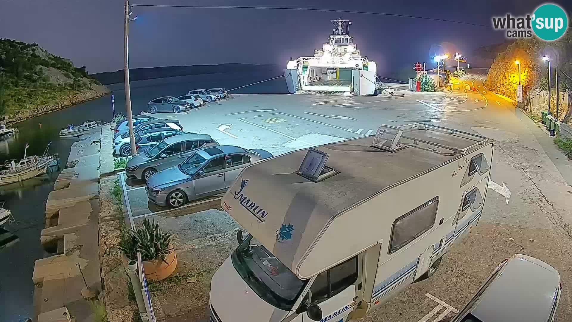Webcam Prizna ferry port to Pag island