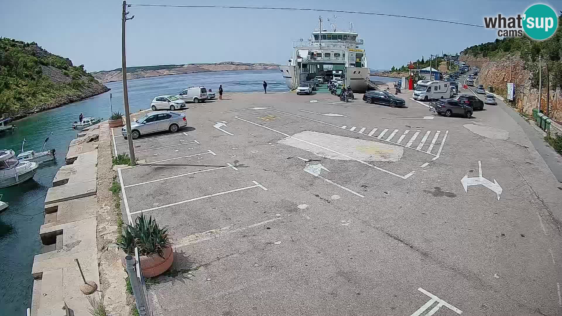 Webcam Prizna ferry port to Pag island