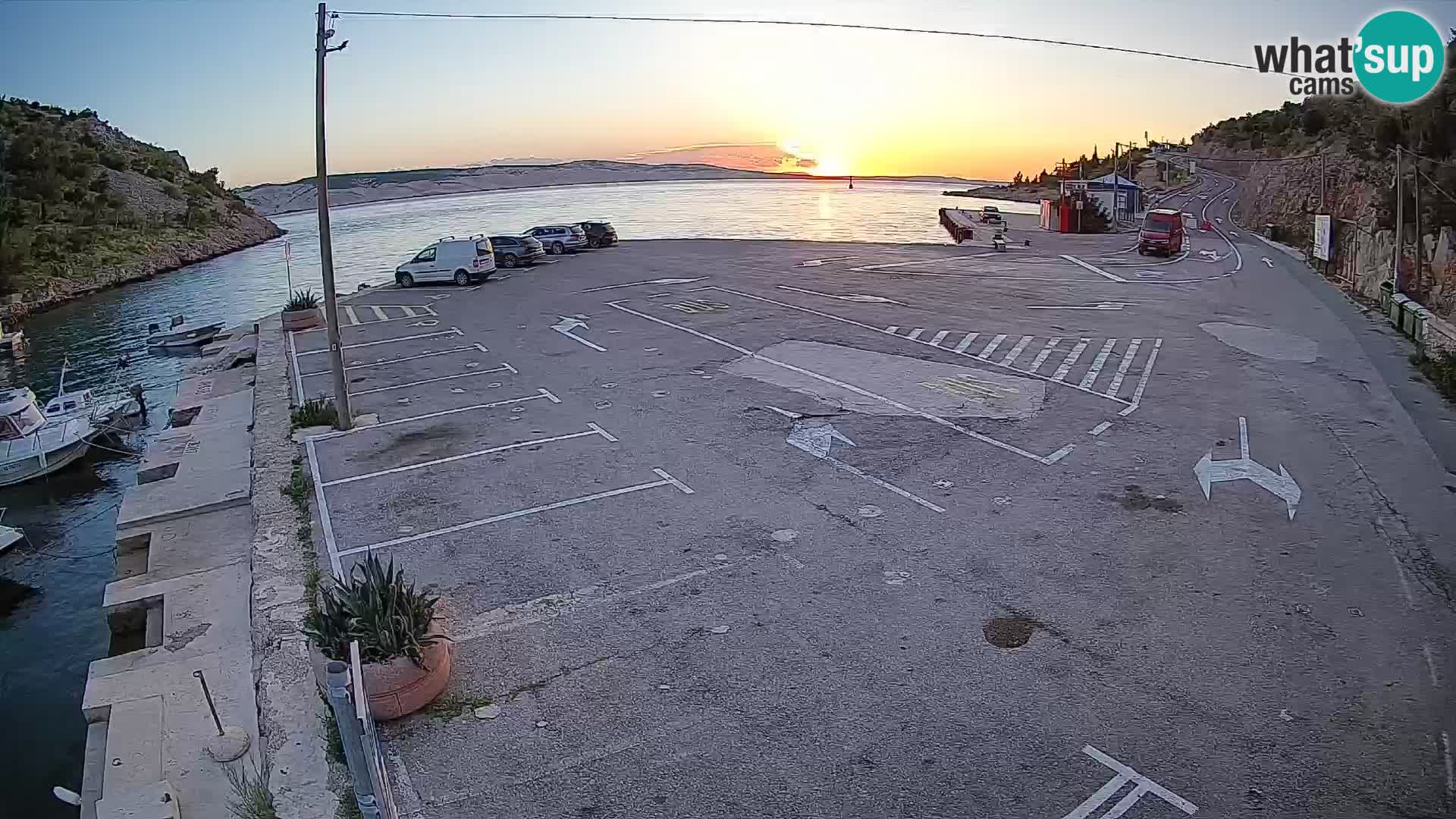 Webcam port de ferry de Prizna – vers l’île de Pag