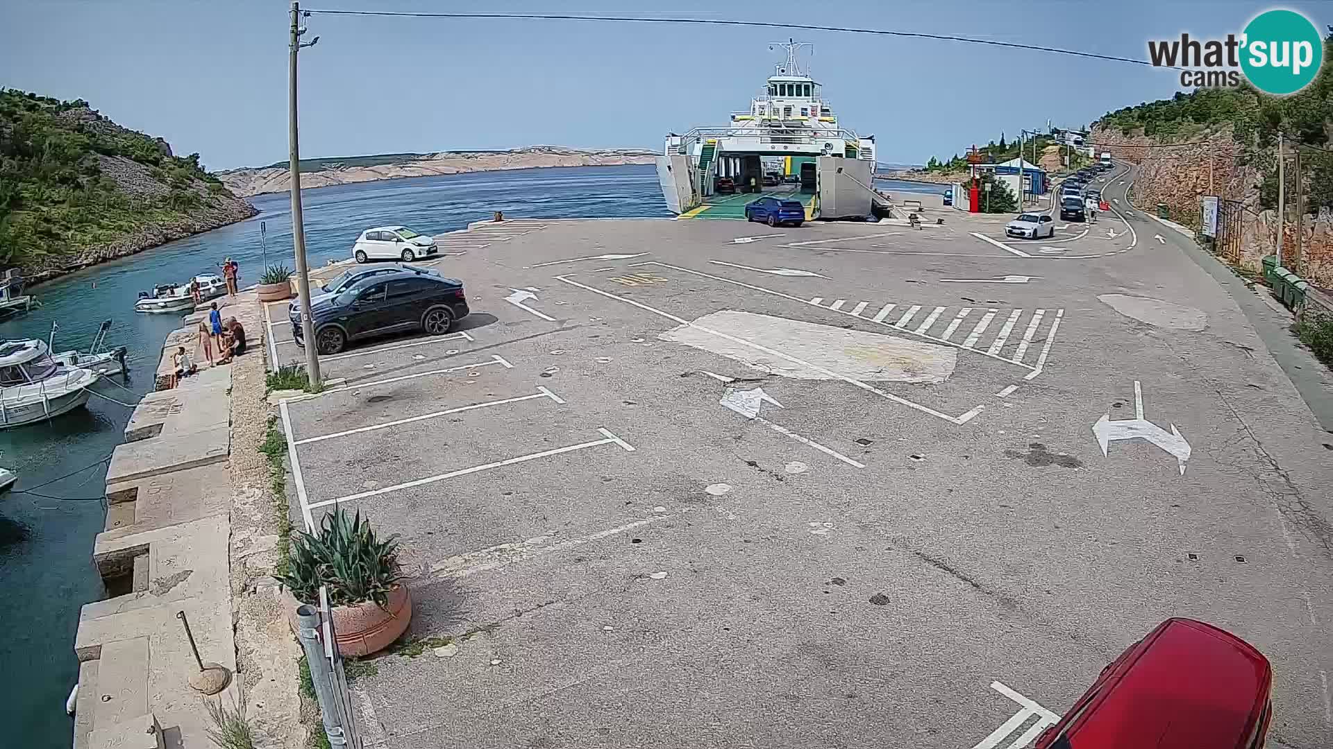 Webcam Fährhafen Prizna – zur Insel Pag