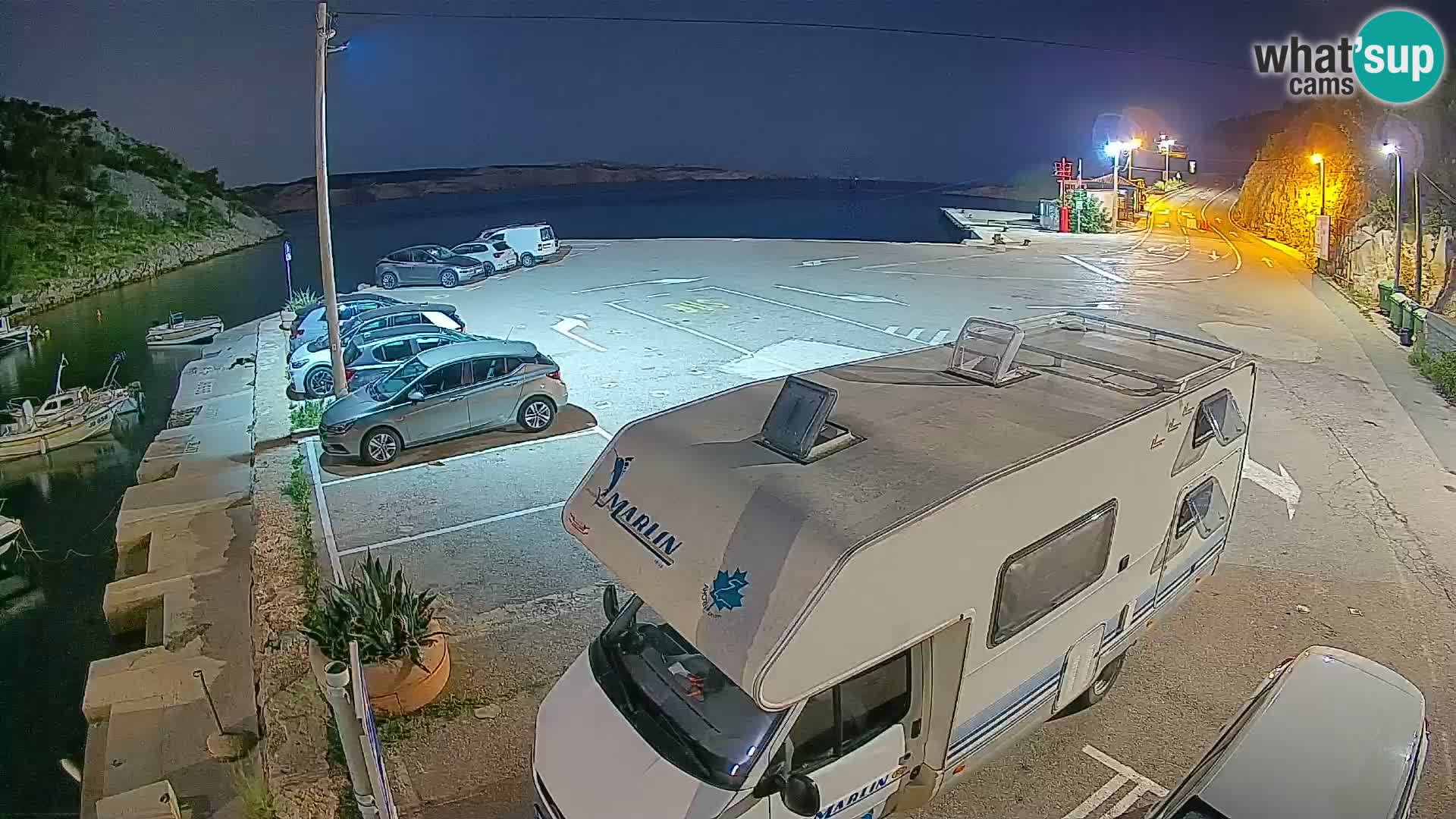 Webcam Prizna ferry port to Pag island