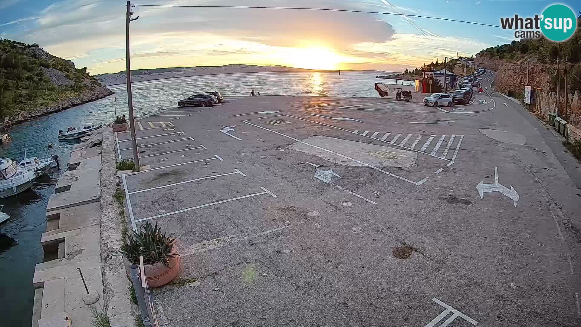 Webcam port de ferry de Prizna – vers l’île de Pag