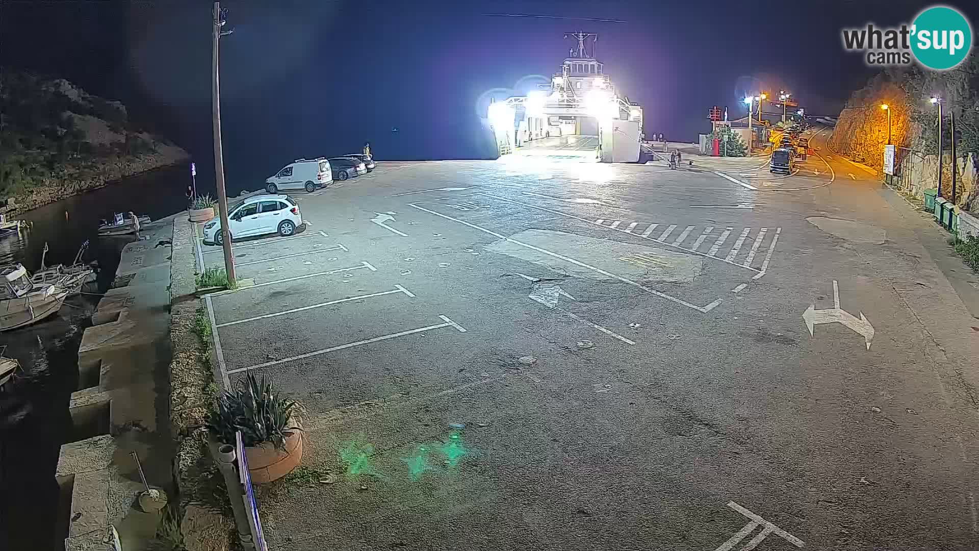 Webcam port de ferry de Prizna – vers l’île de Pag