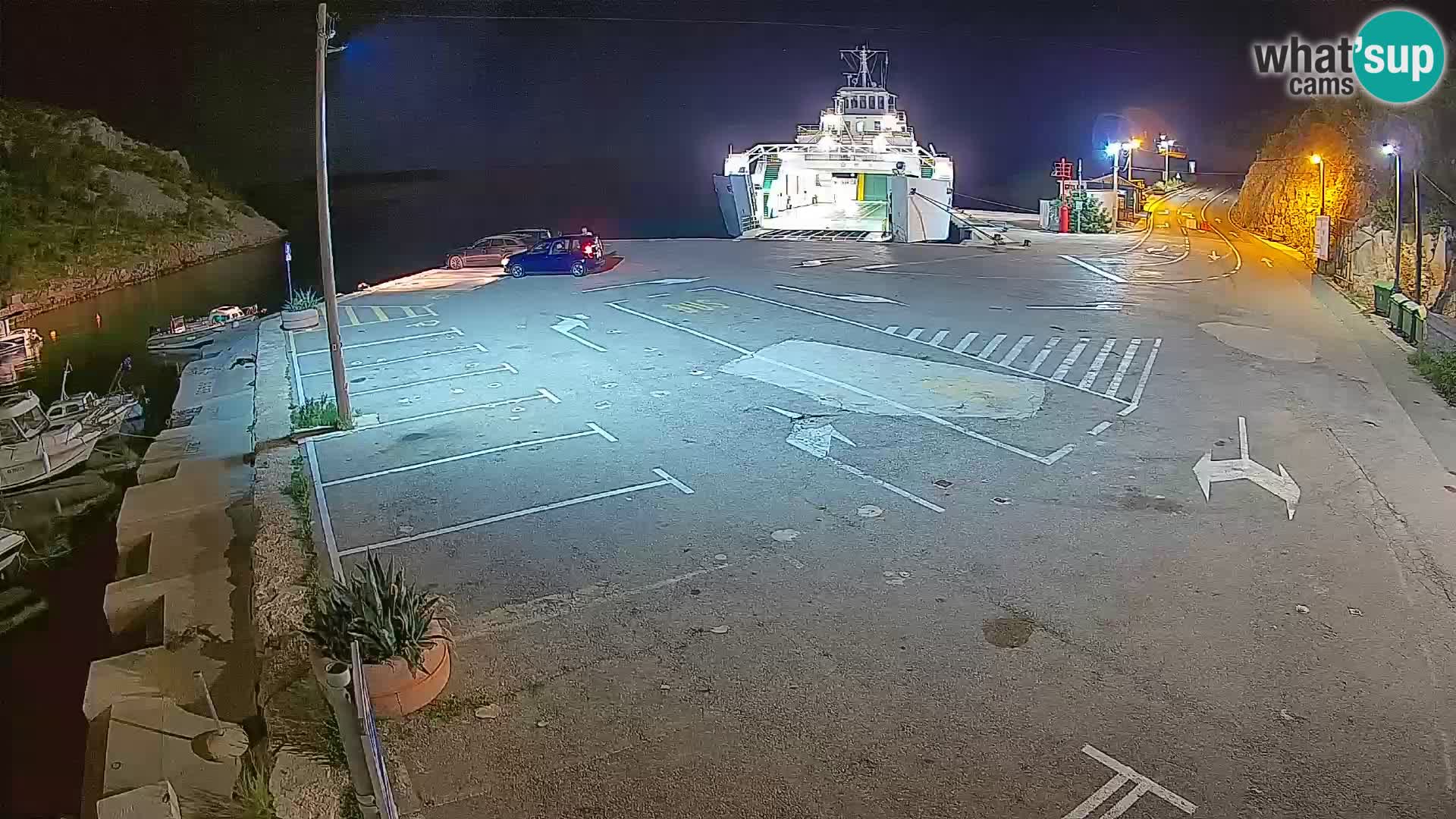 Webcam Prizna ferry port to Pag island
