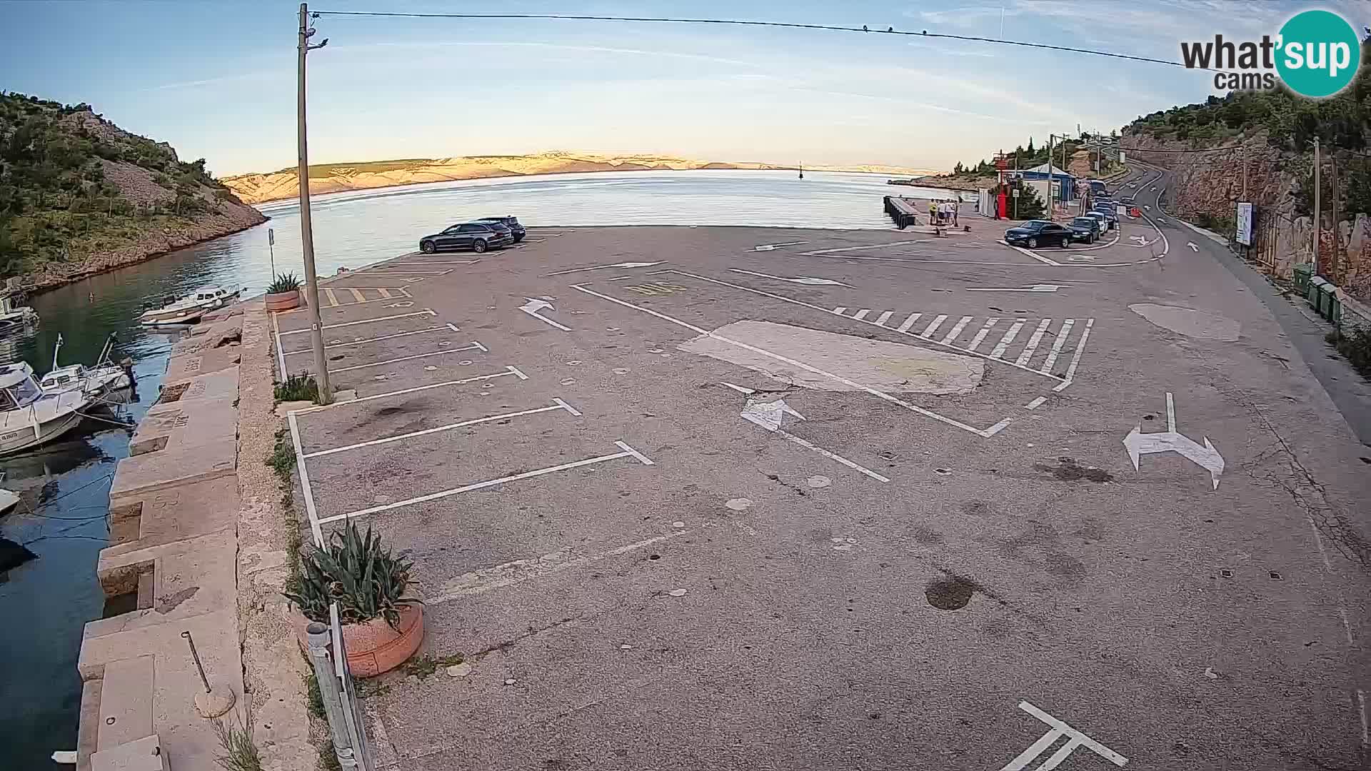 Webcam port de ferry de Prizna – vers l’île de Pag