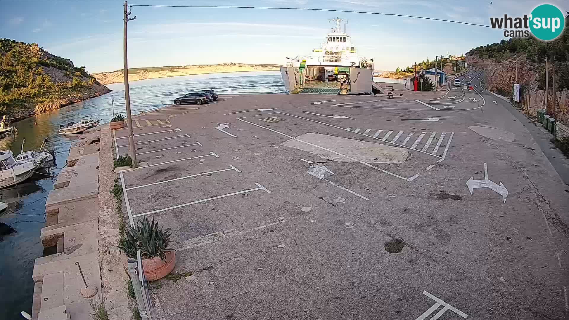 Webcam Fährhafen Prizna – zur Insel Pag