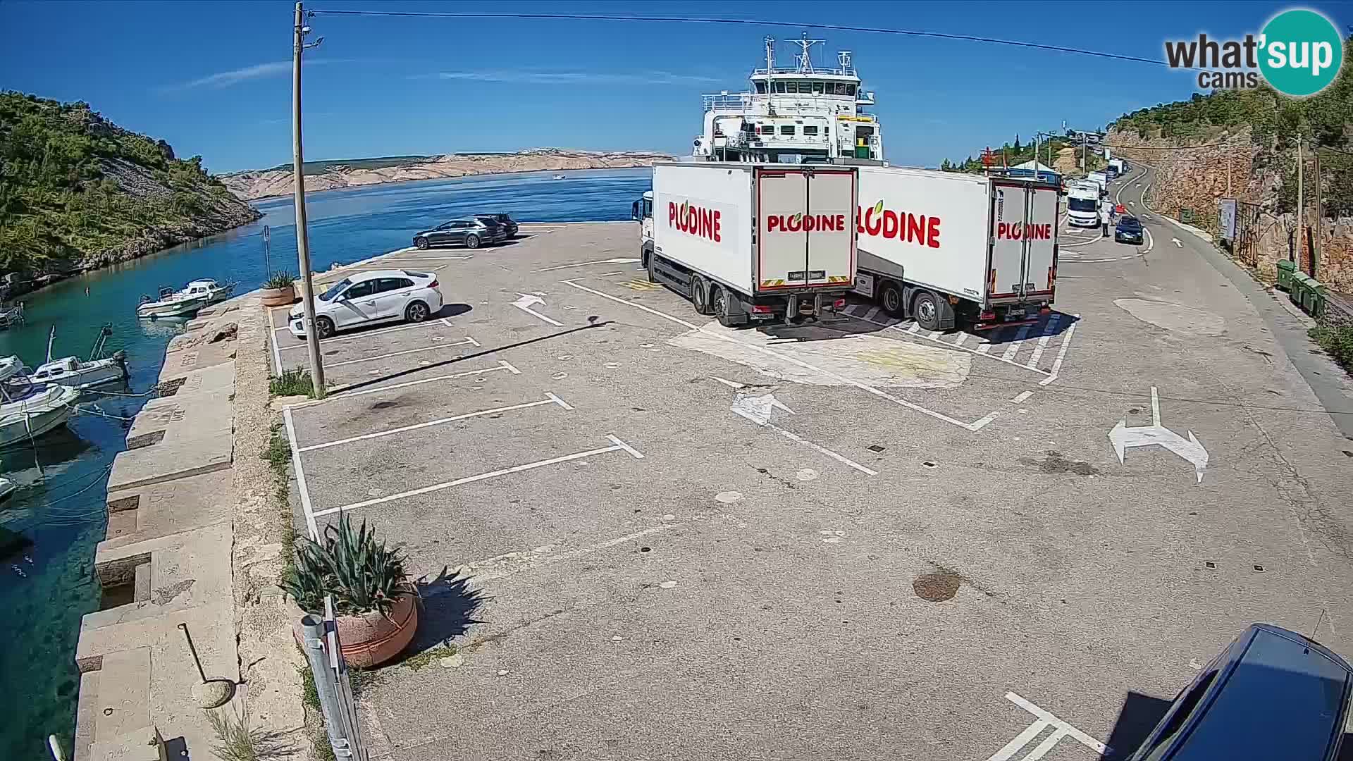 Webcam port de ferry de Prizna – vers l’île de Pag