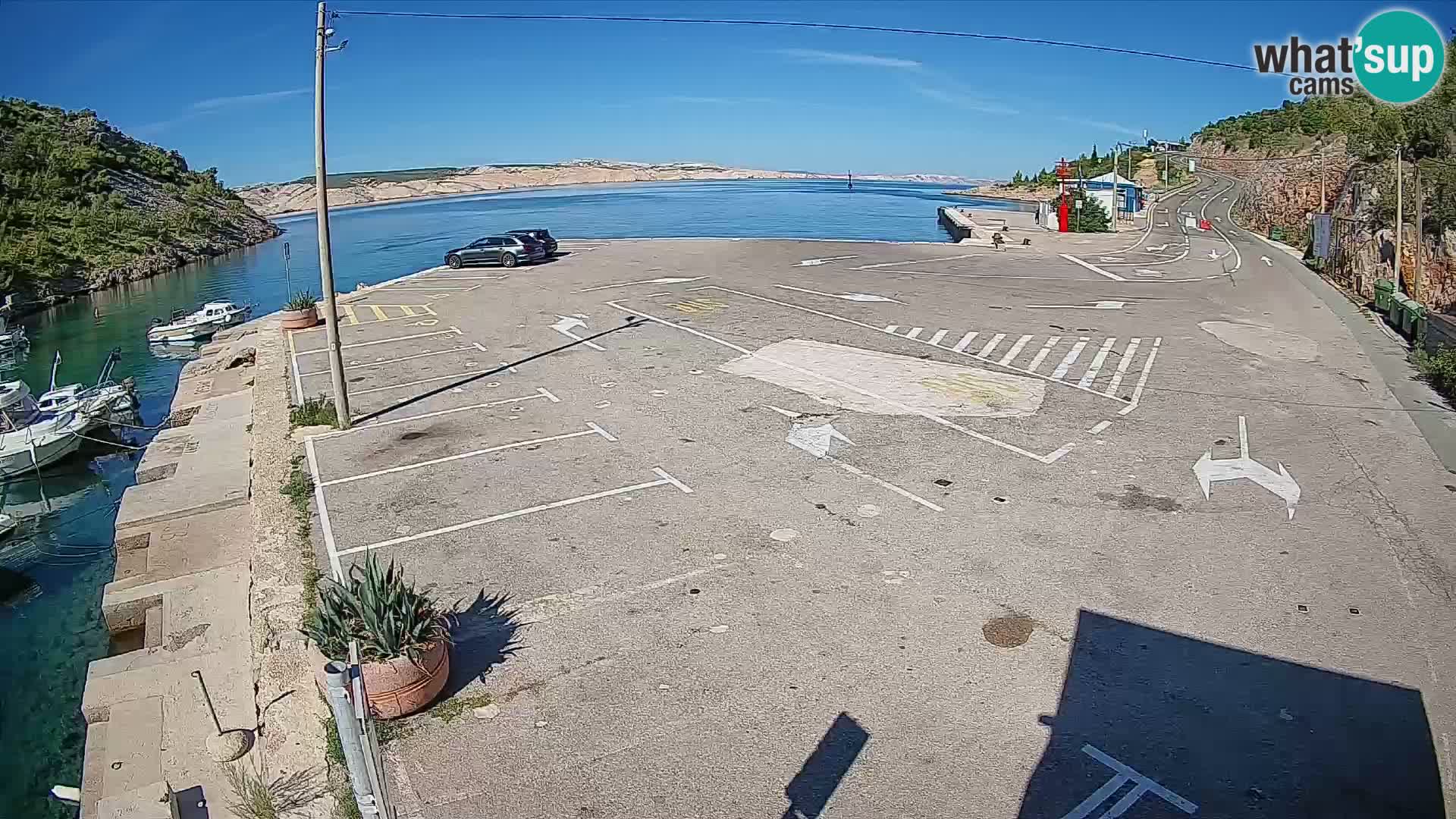 Webcam Prizna ferry port to Pag island