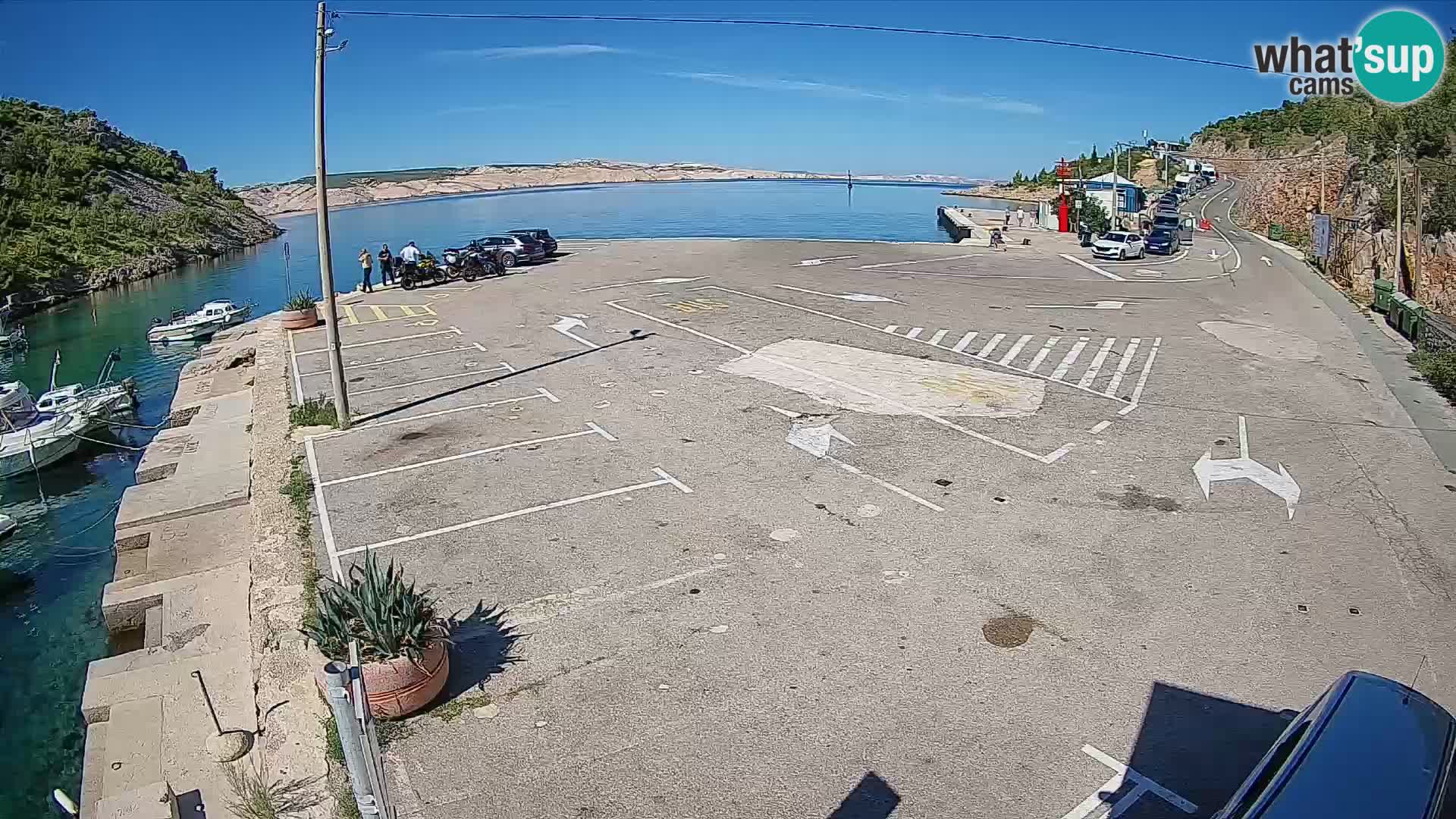 Webcam Prizna ferry port to Pag island