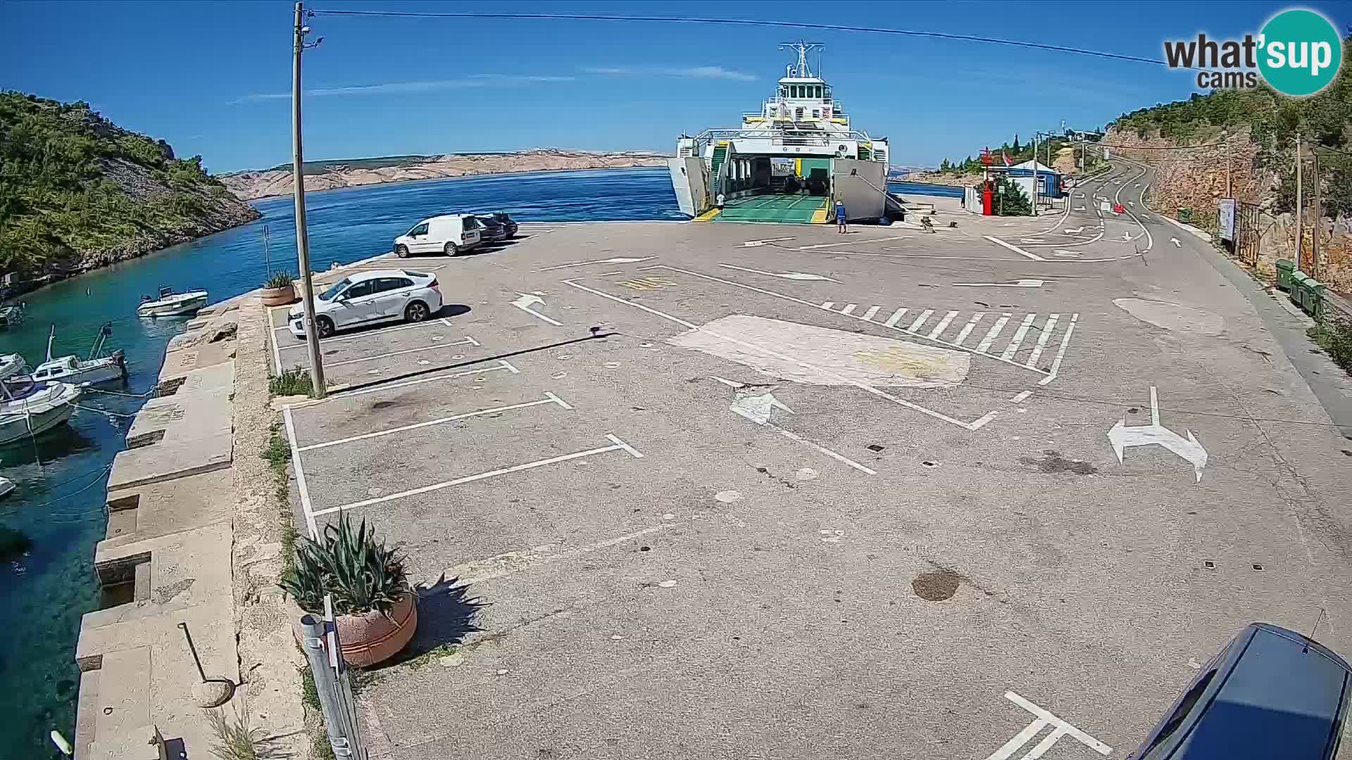 Webcam port de ferry de Prizna – vers l’île de Pag