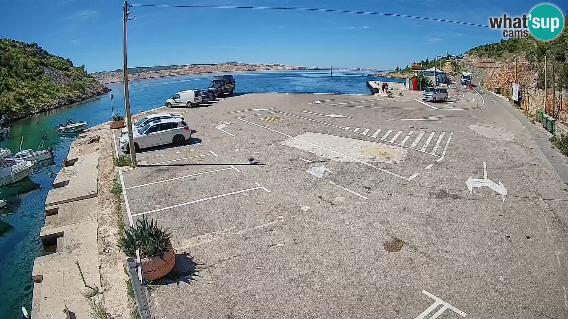 Webcam port de ferry de Prizna – vers l’île de Pag